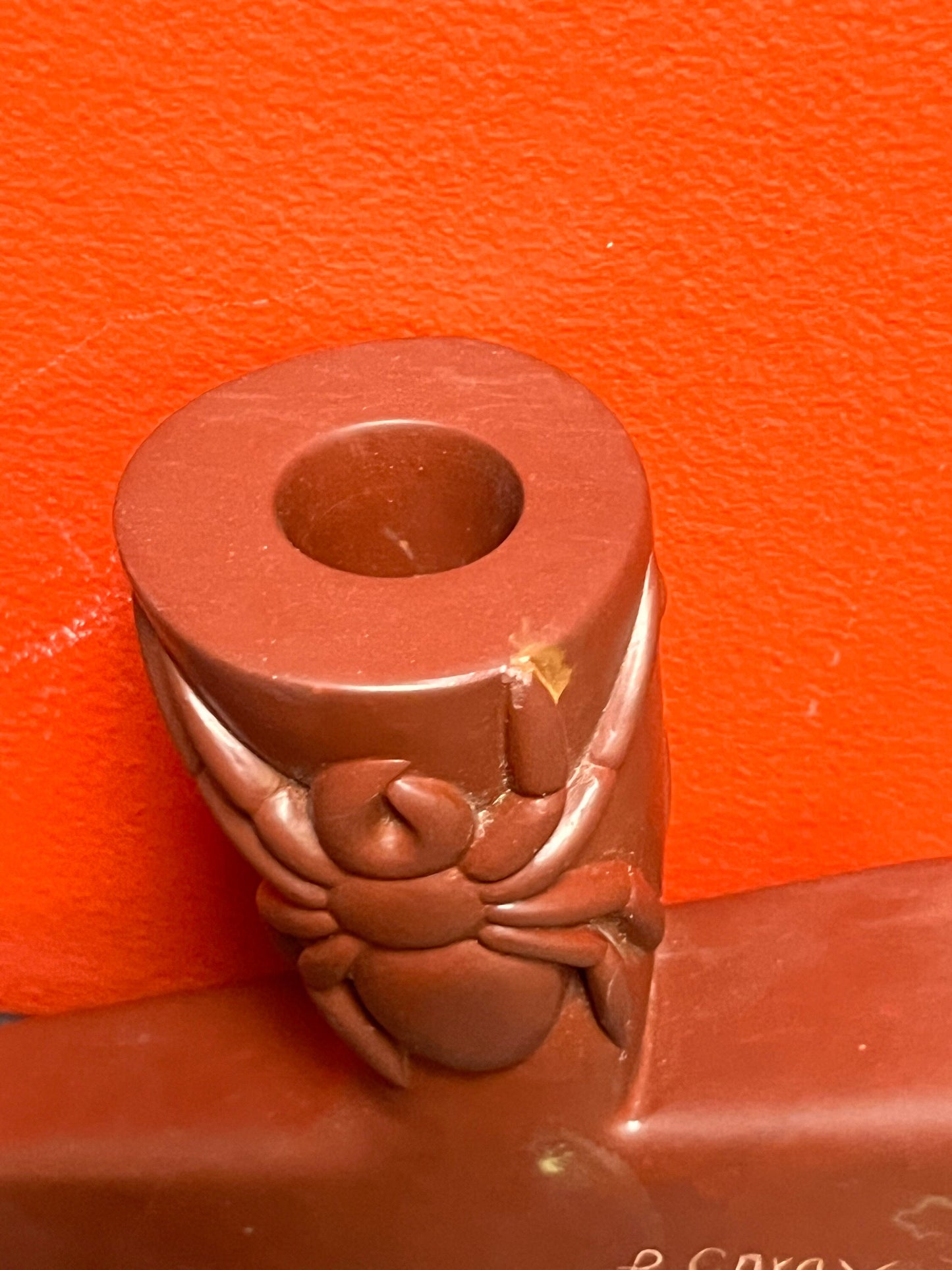 Very rare 24 x 6 tall indigenous first nations Haida red Argillite  pipe signed beauty