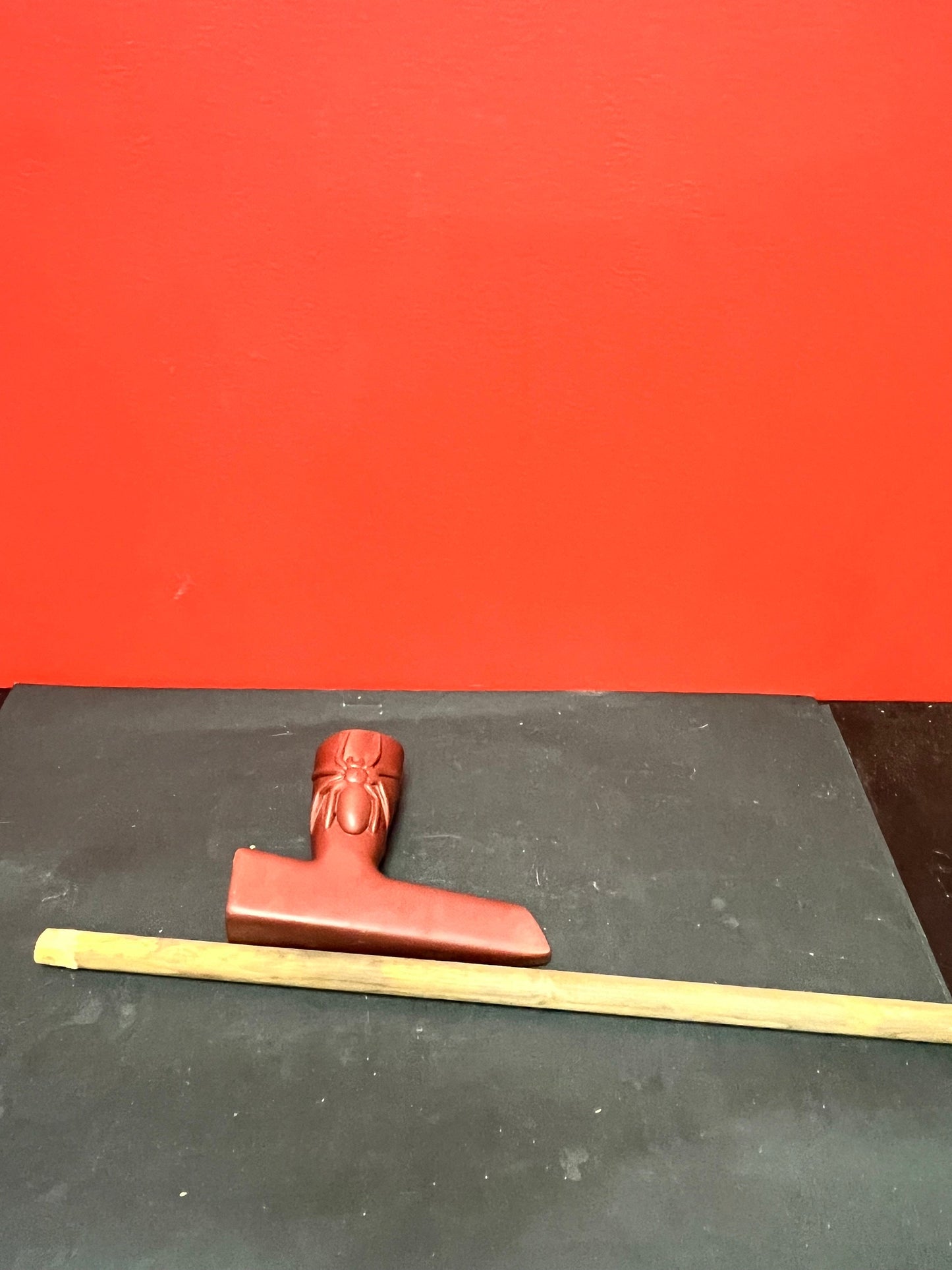 Very rare 24 x 6 tall indigenous first nations Haida red Argillite  pipe signed beauty