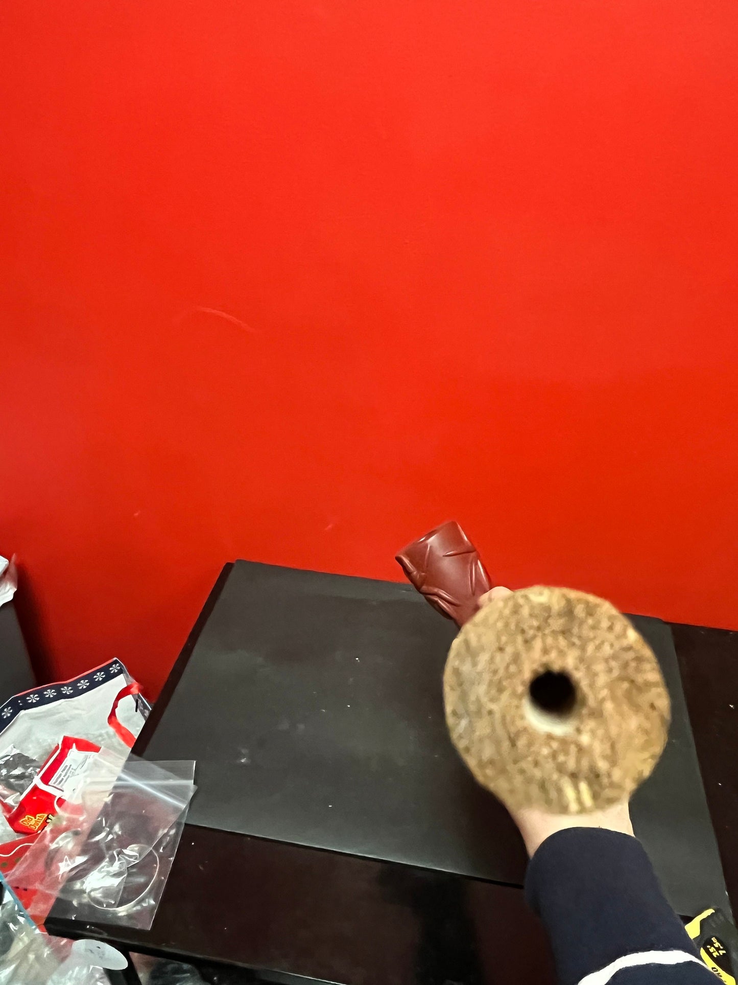 Very rare 24 x 6 tall indigenous first nations Haida red Argillite  pipe signed beauty