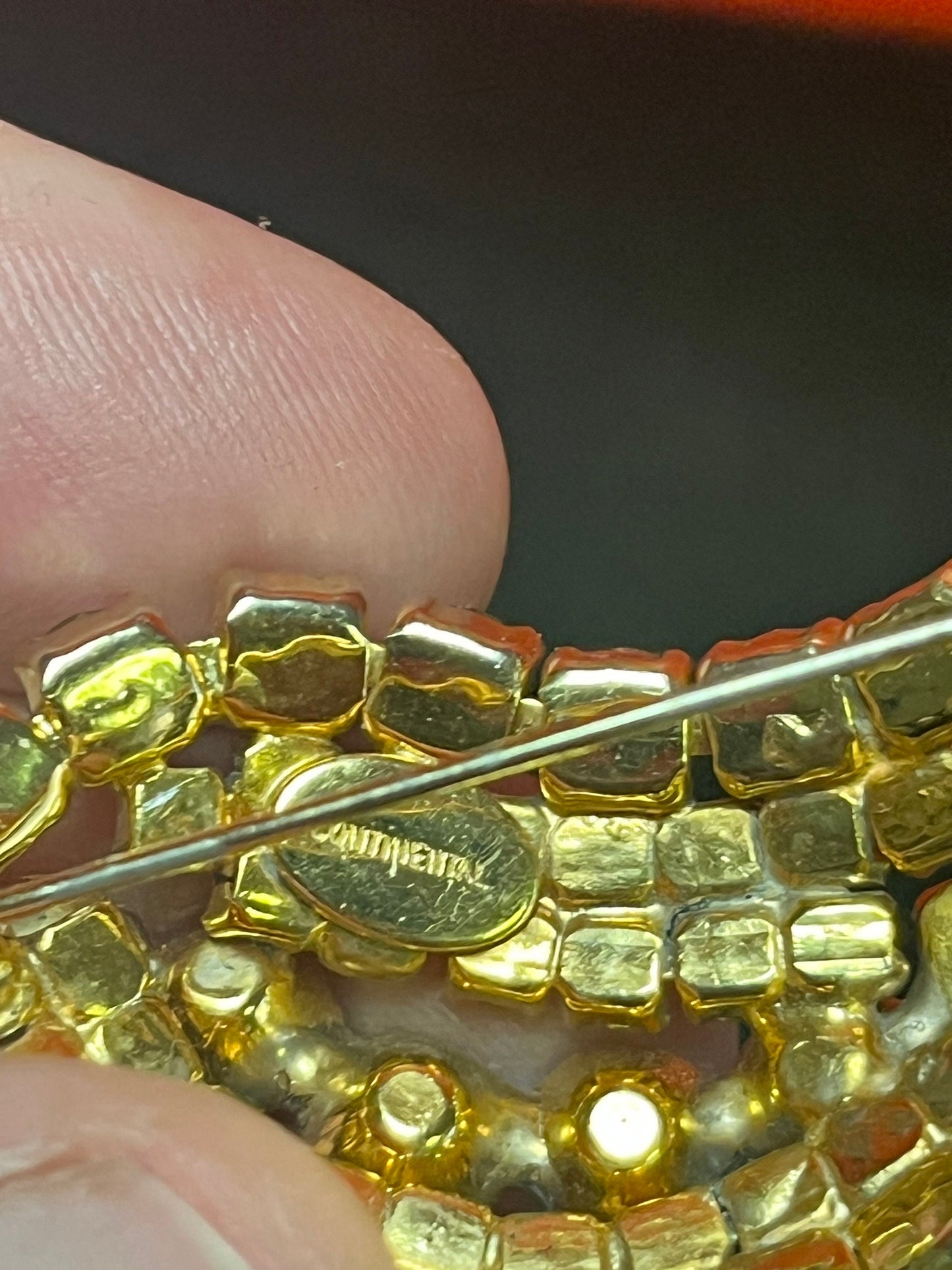 A Beautiful 2 inch long signed rhinestone brooch