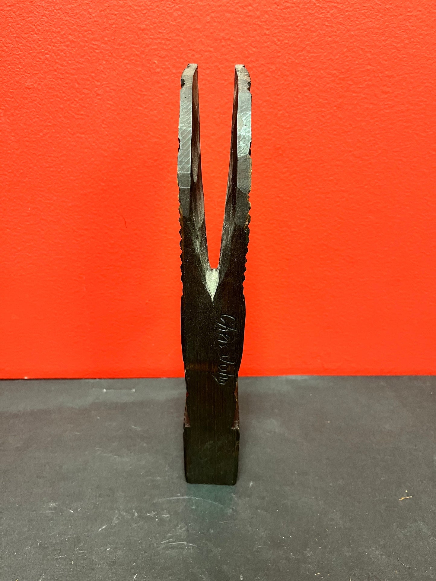 Lovely indigenous first nations, Pacific Northwest coast signed Chris John totem pole Eagle 10 inches high nice detail