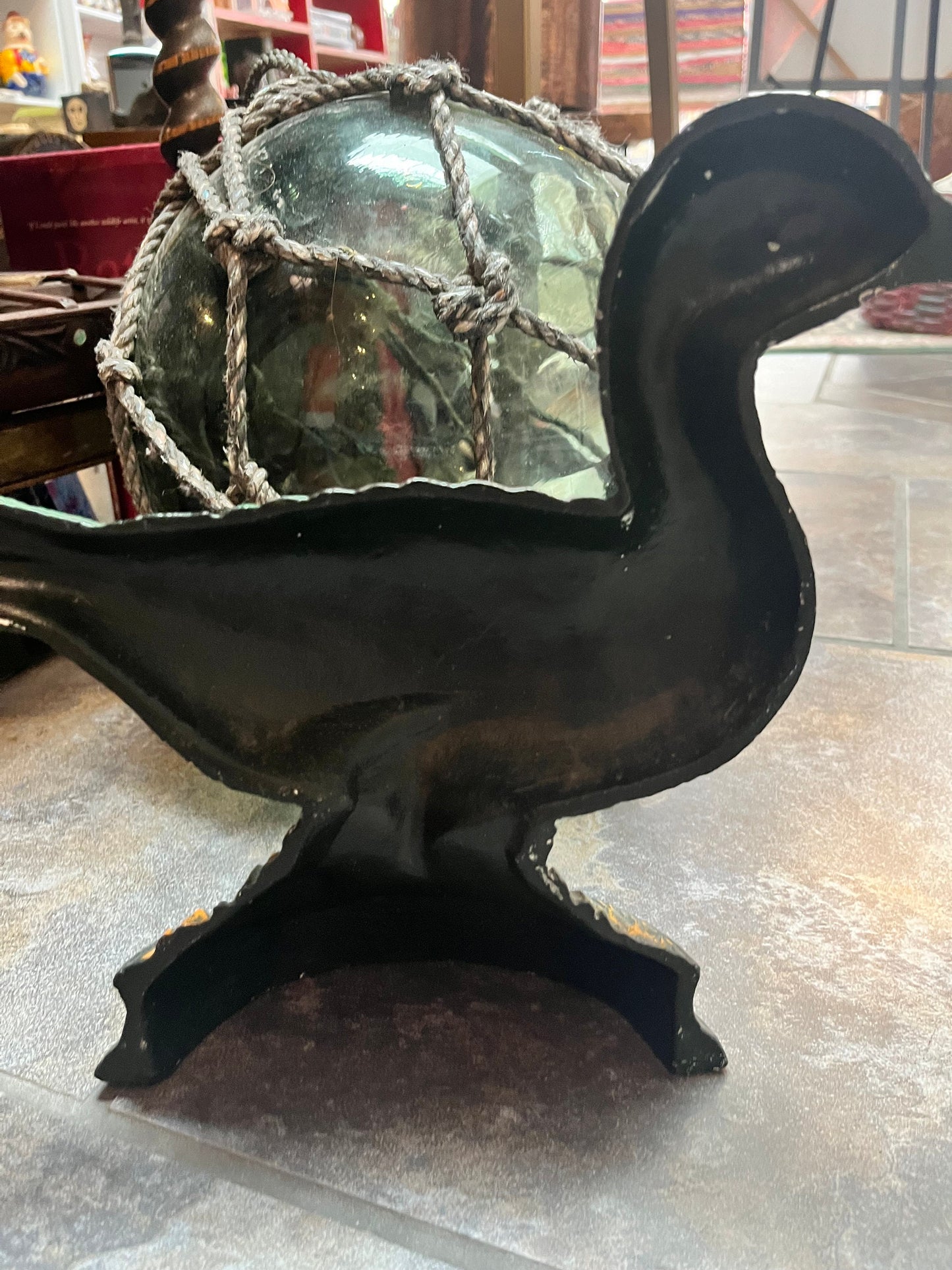 Fabulous 11 x 10 cast-iron mallard duck doorstop great paint and patina heavy Ready for your door