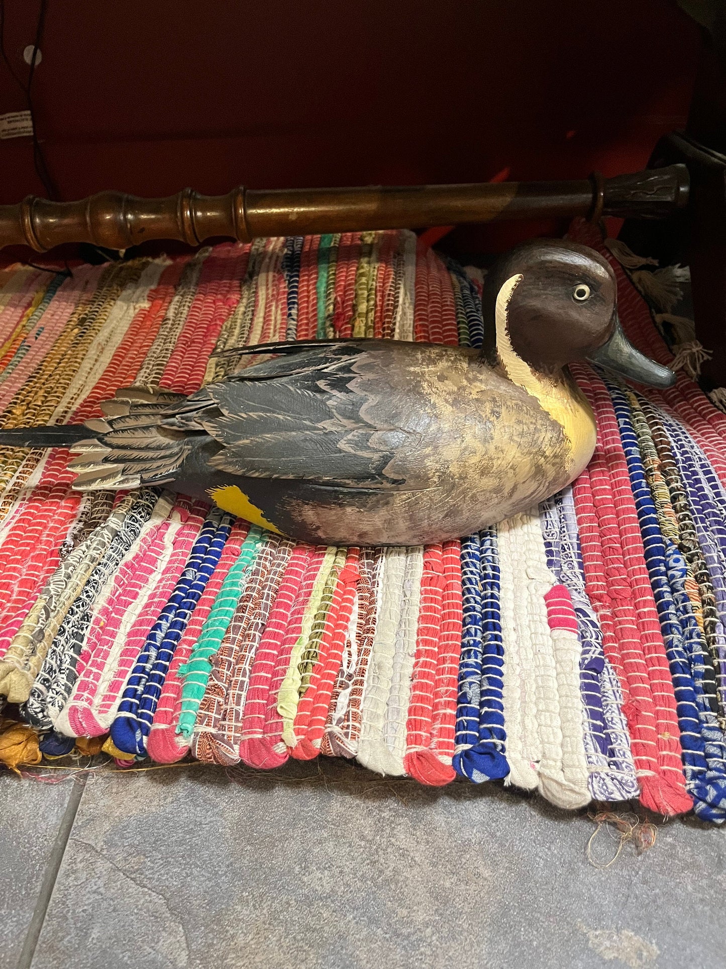 Stunning 17 x 5 x 7“ high signed Canadian hand carved pintail duck great detail and condition fabulous decor or gift