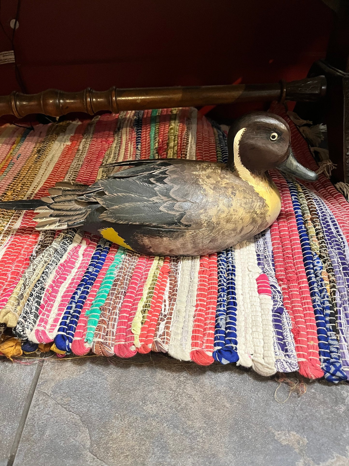 Stunning 17 x 5 x 7“ high signed Canadian hand carved pintail duck — great detail and condition — fabulous decor or gift