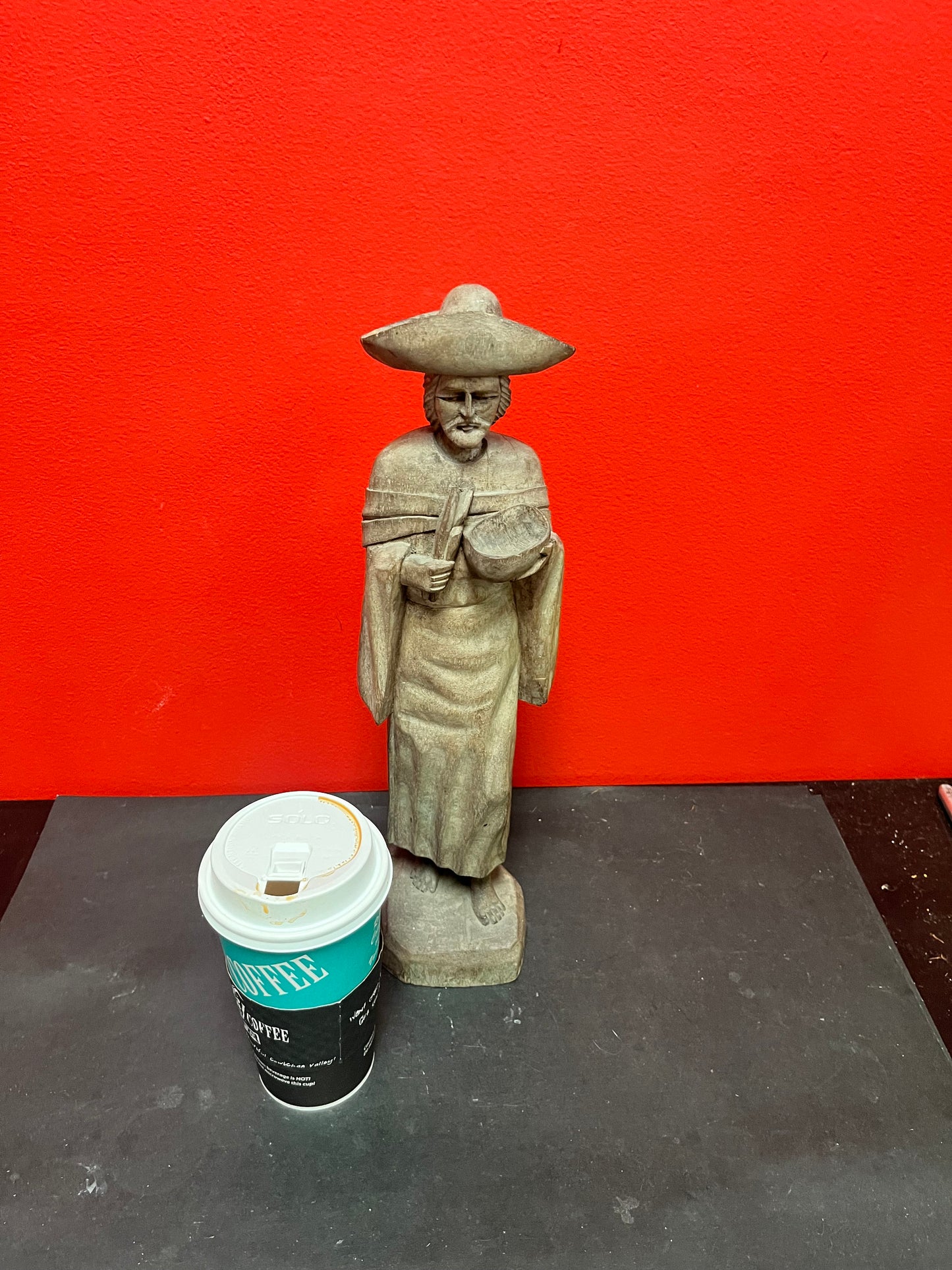 Lovely Peruvian vintage 15 inch tall, wooden statue