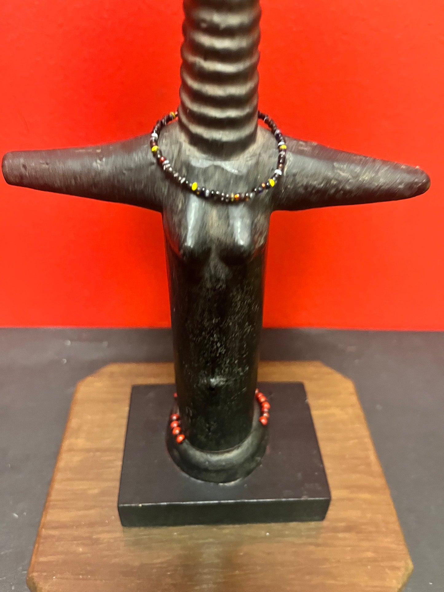 Lovely 15 inch signed pottery 1968 African Ashanti fertility figurine from Ghana Alva studios, New York so cool