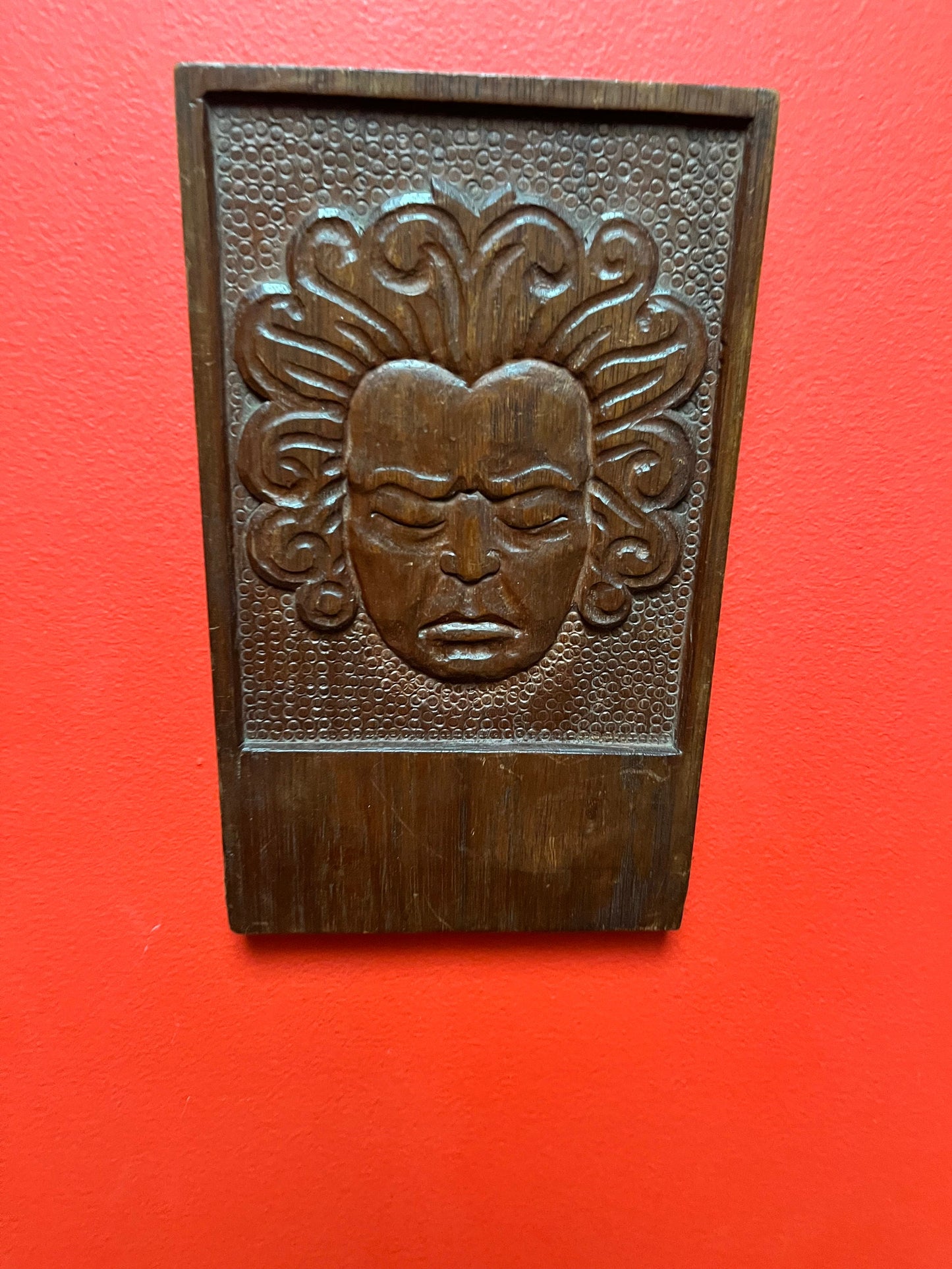 Unusual signed oceanic 10 x 6 wide 1939 wooden plaque ready to hang very cool imagery