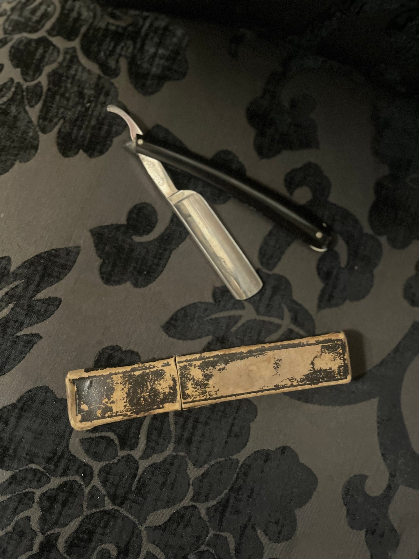 A 6 inch antique English razor in original box