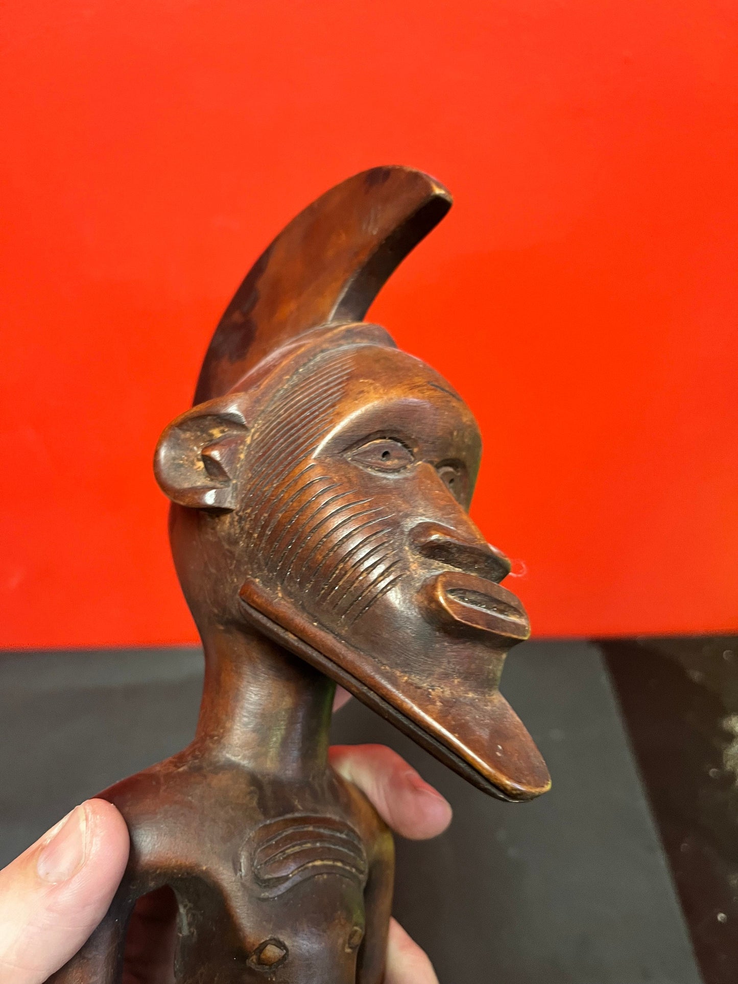 15 inch tall museum quality antique 19 century Papua New Guinea statue wonderful condition and patina - wow
