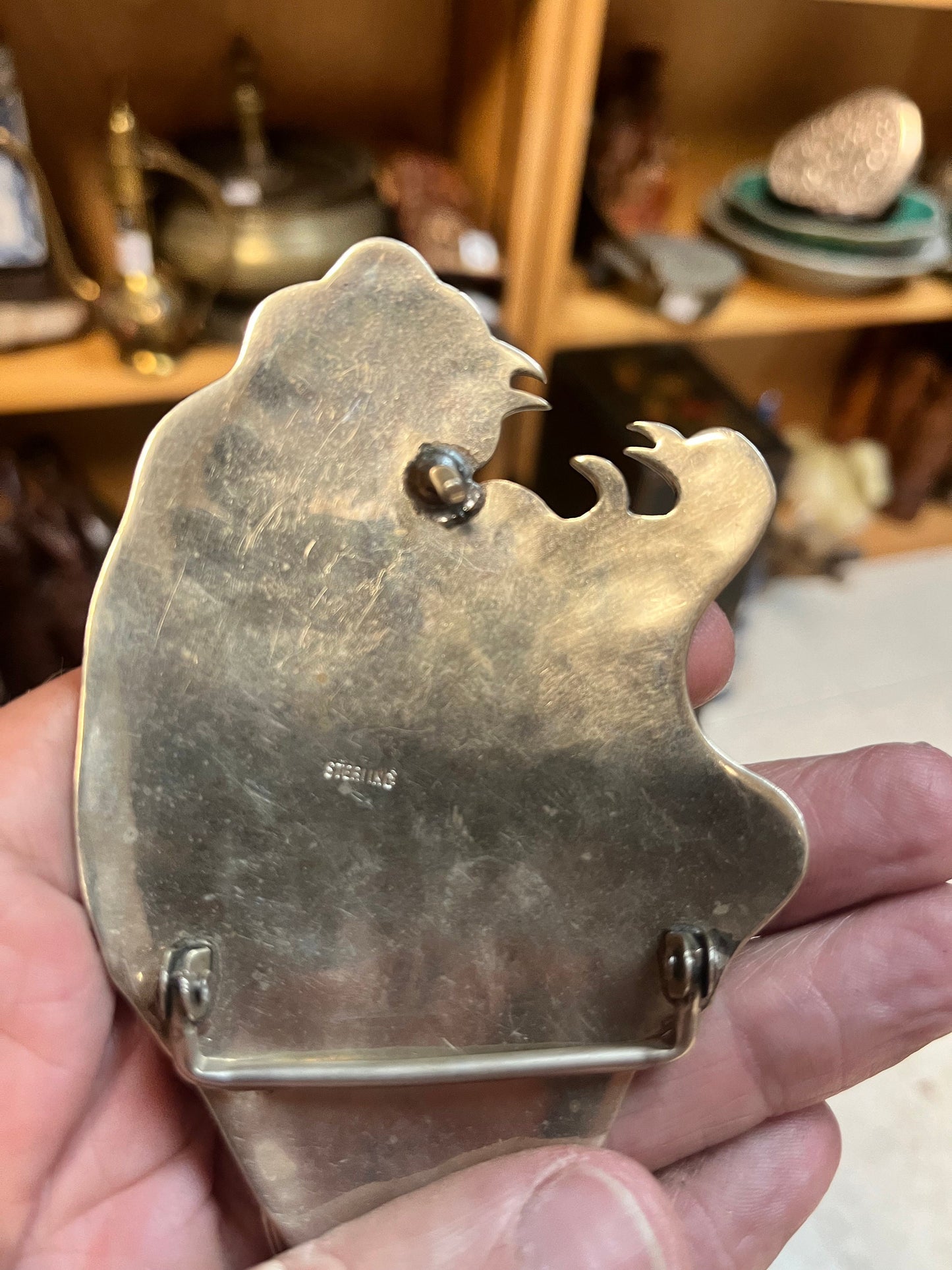 Fabulous solid sterling silver and turquoise leopard head belt buckle Navajo style heavy heavy wow I love