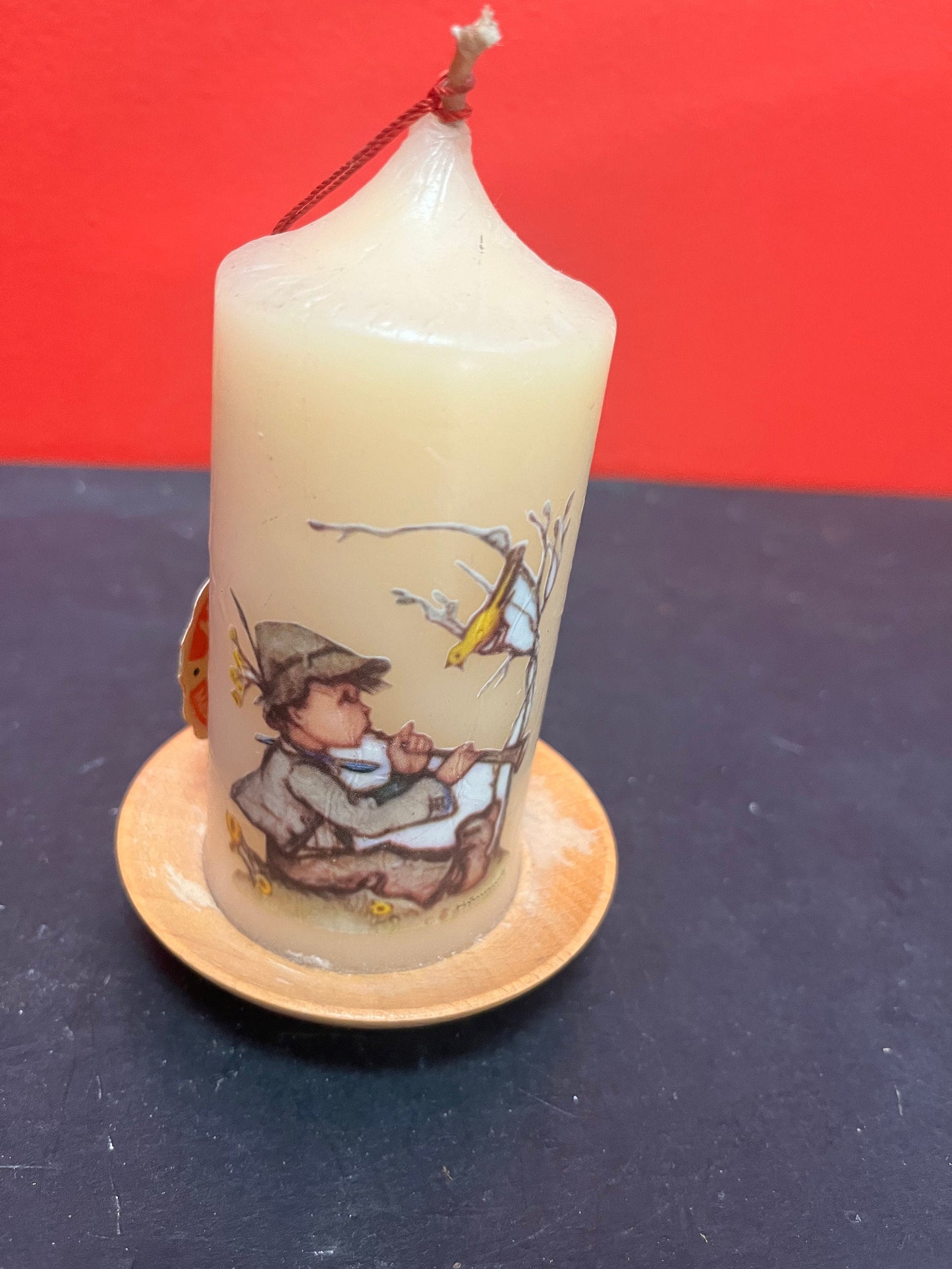 Rare 5 inch German HUMMEL candle on wood stand Perfect condition