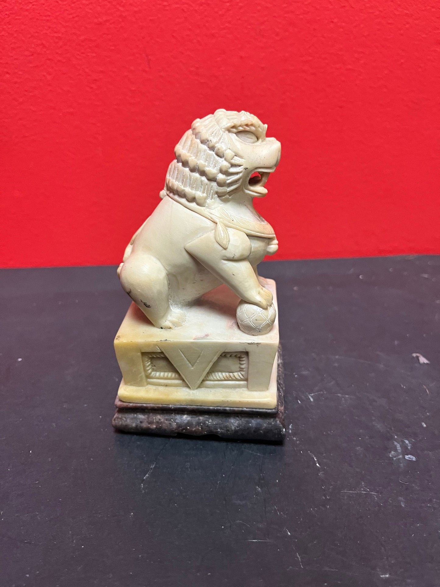 5 inch tall, Asian Chinese soapstone foo dog great condition