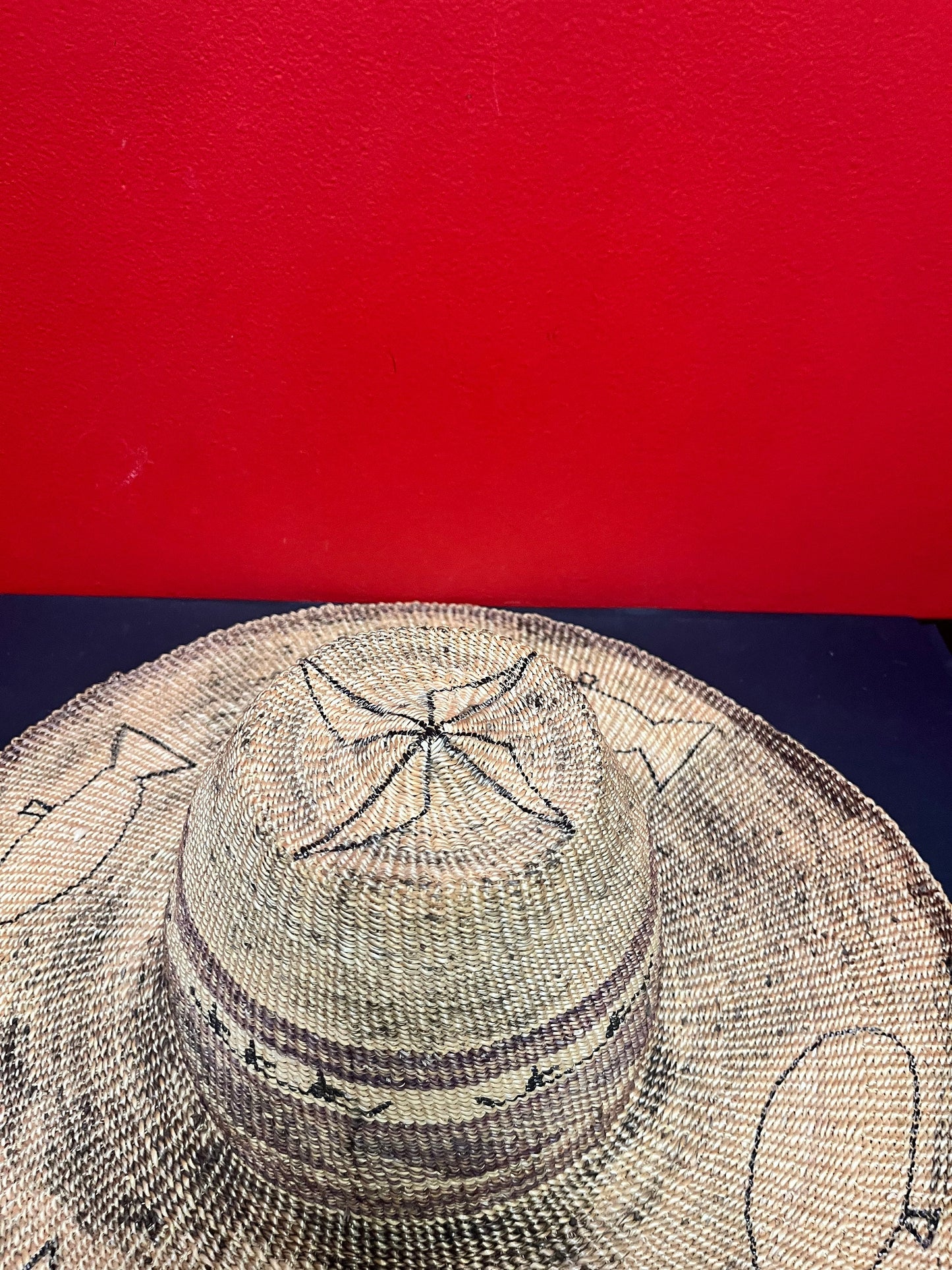 Stunning antique 18 inch long (7 inch long inside ) traditional indigenous, first nations, Canadian whaling hat intense design and history
