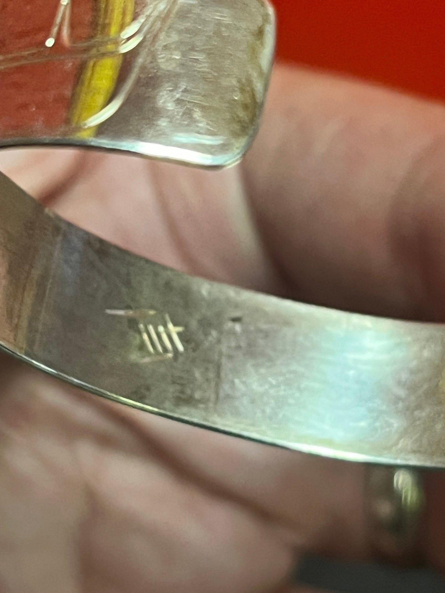 Lovely 2 1/2 inch wide heavy signed indigenous first nations Pacific Northwest Coast Sterling bracelet by famous Tony hunt wow