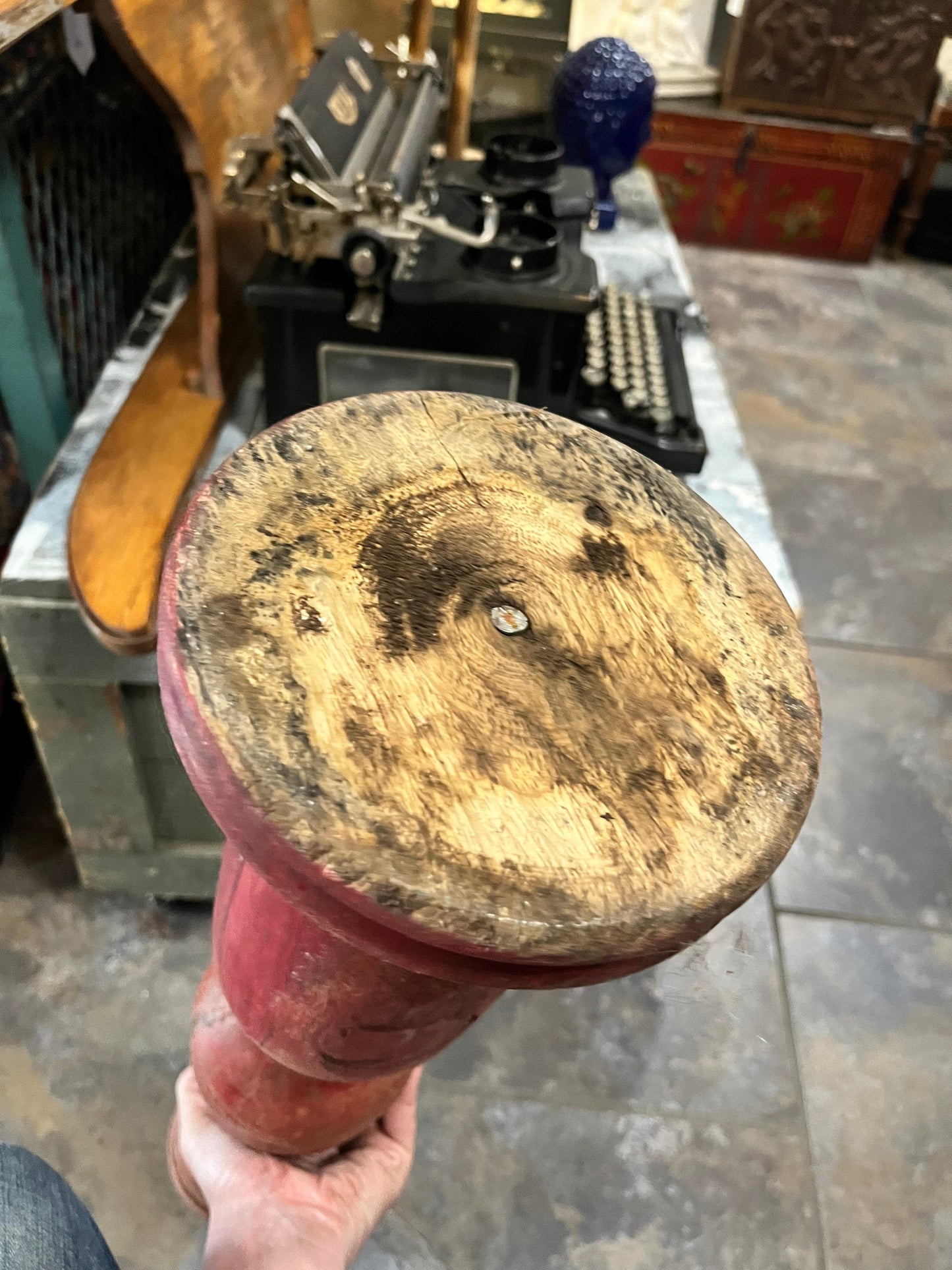 An Absolutely stunning 28 inch tall, antique European architectural wood candlestick amazing