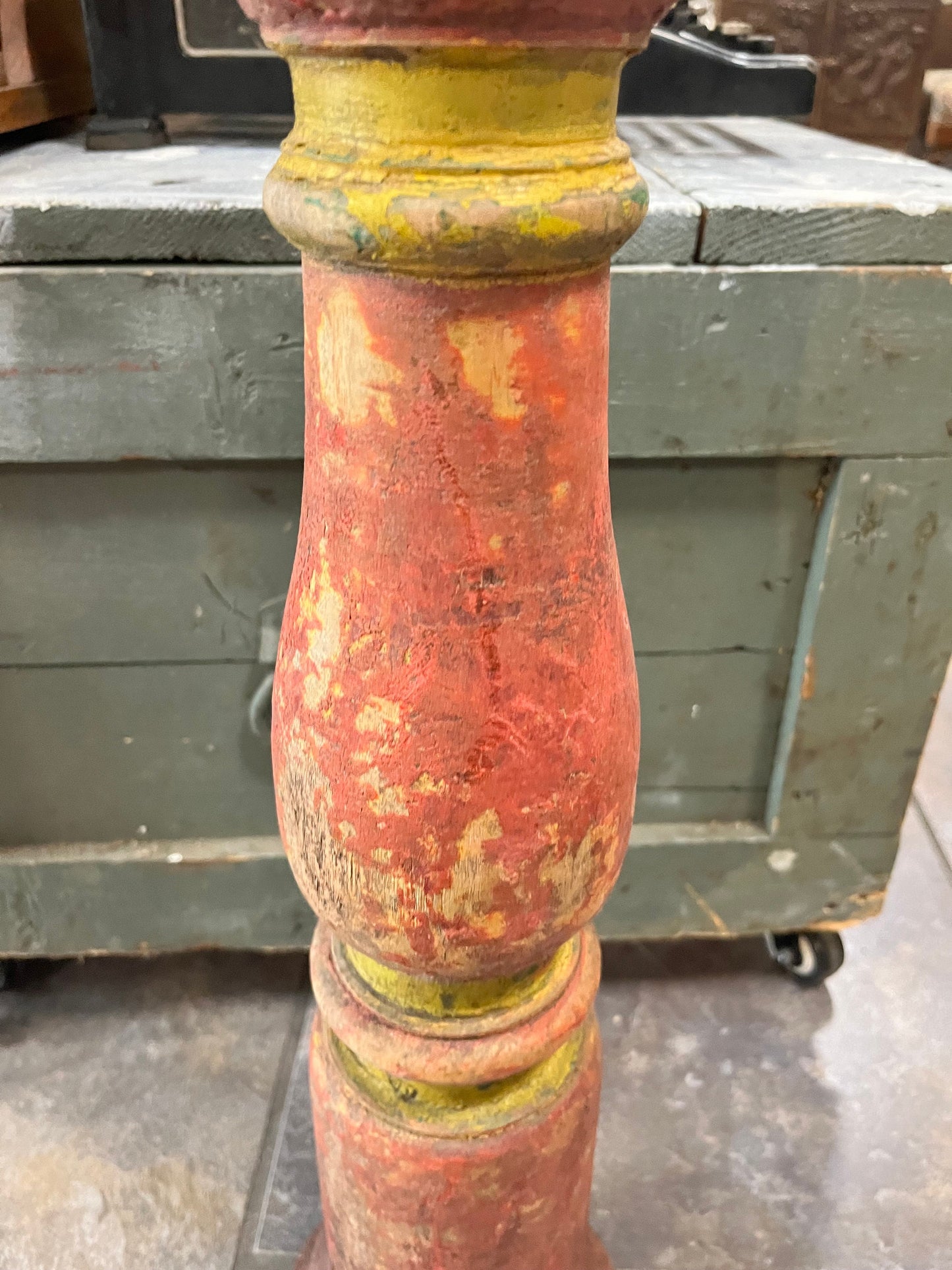 An Absolutely stunning 28 inch tall, antique European architectural wood candlestick amazing
