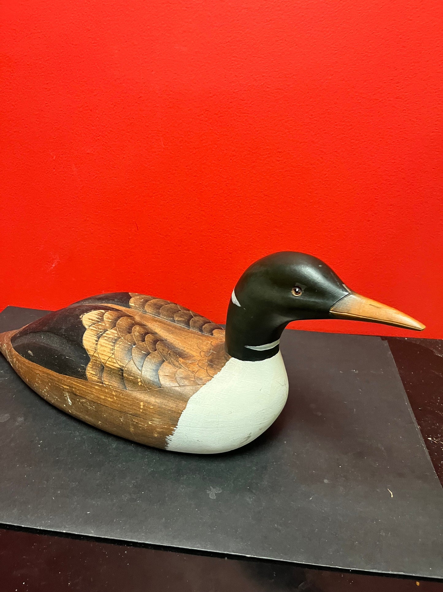 20 x 8 high Canadian signed handmade wooden duck decoy with great detail