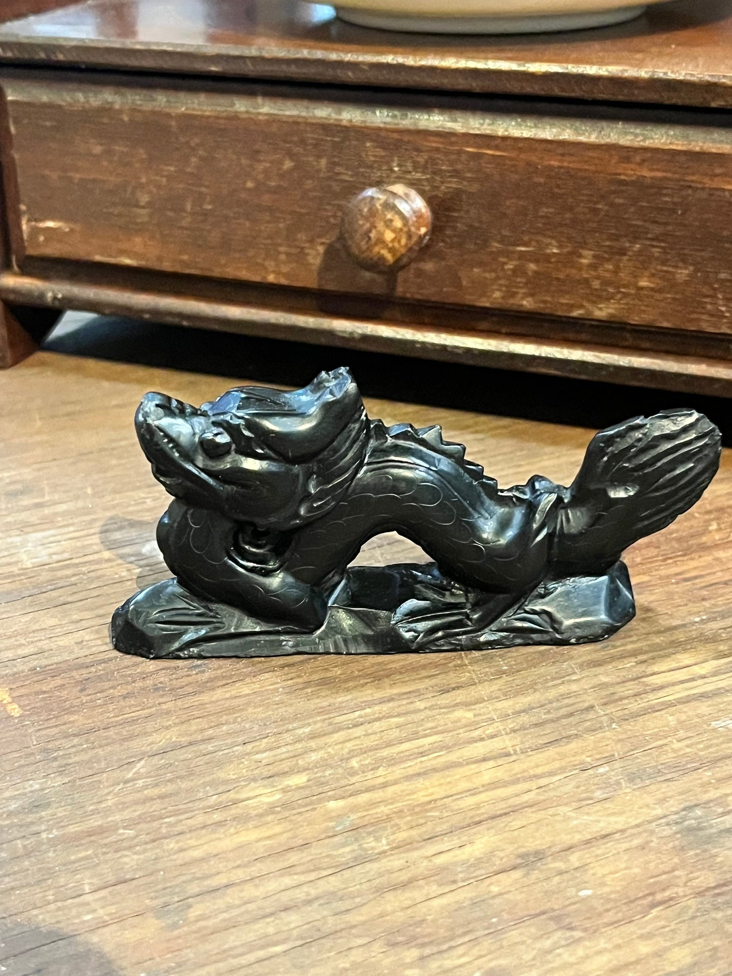 4 inch Chinese stone dragon good condition