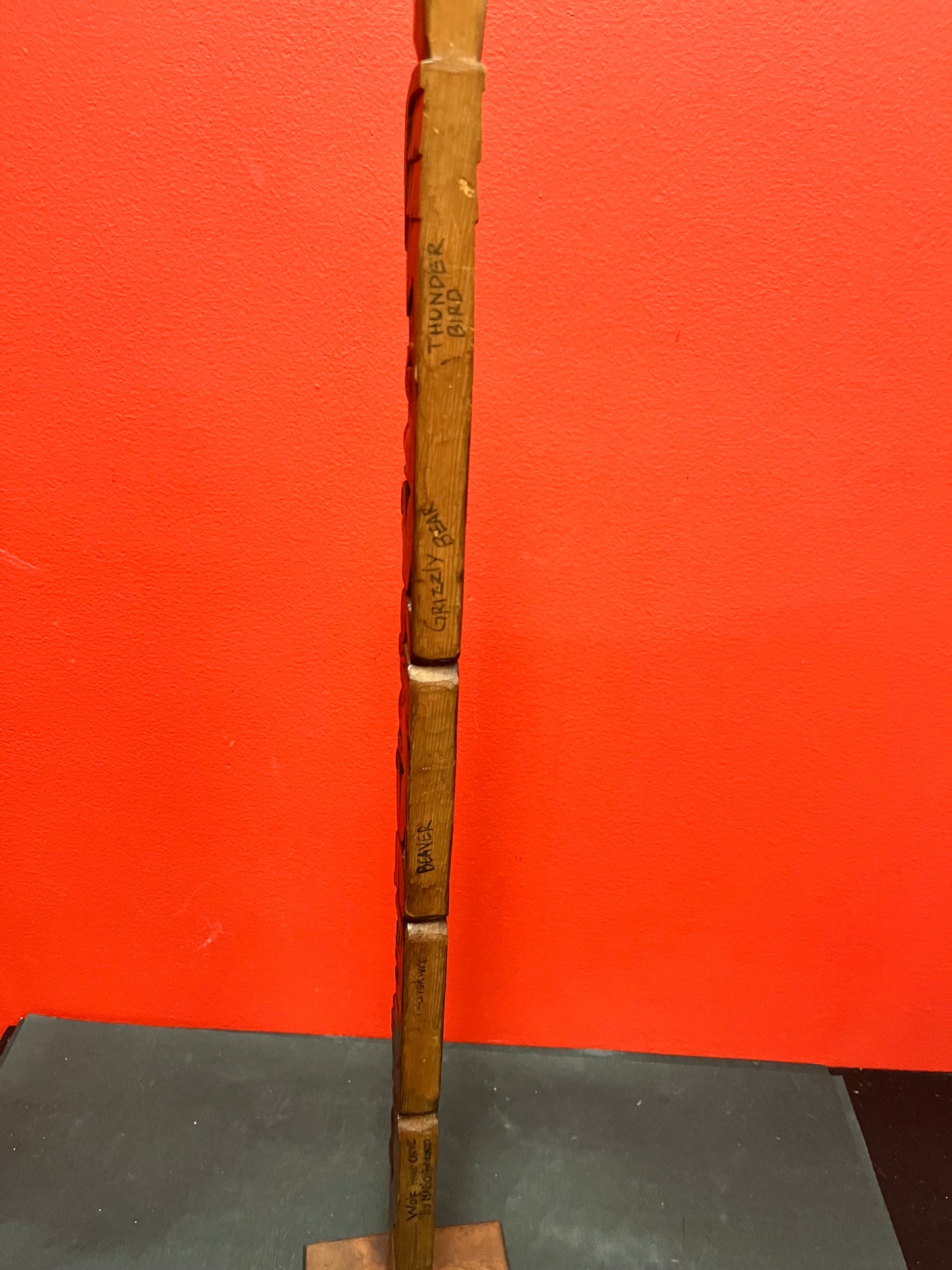 Stunning 25 inch tall transformation totem pole signed beauty indigenous first nations Pacific northwest Coast intense detail