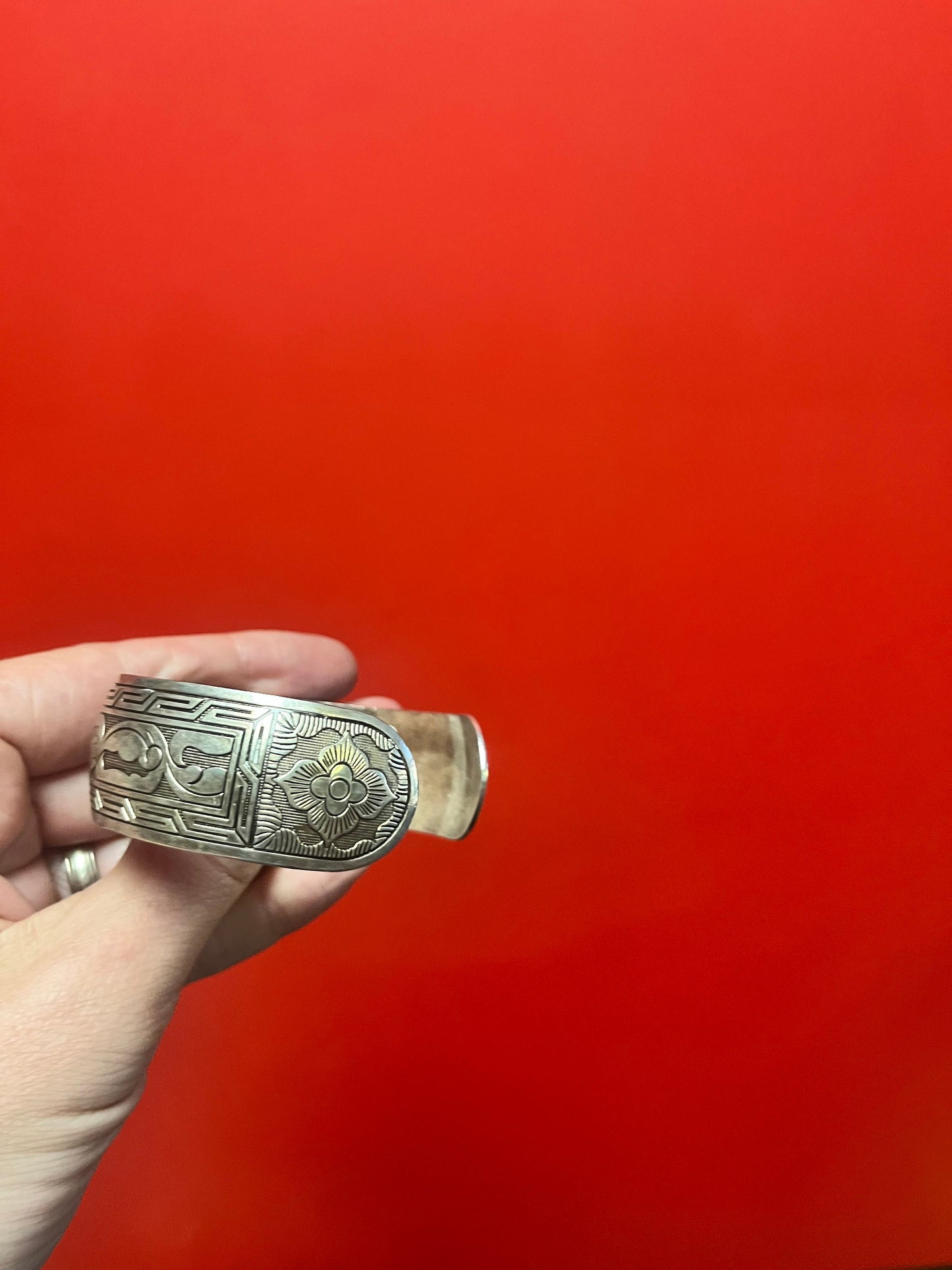 3 inch wide beautiful silver untested bracelet Cuff