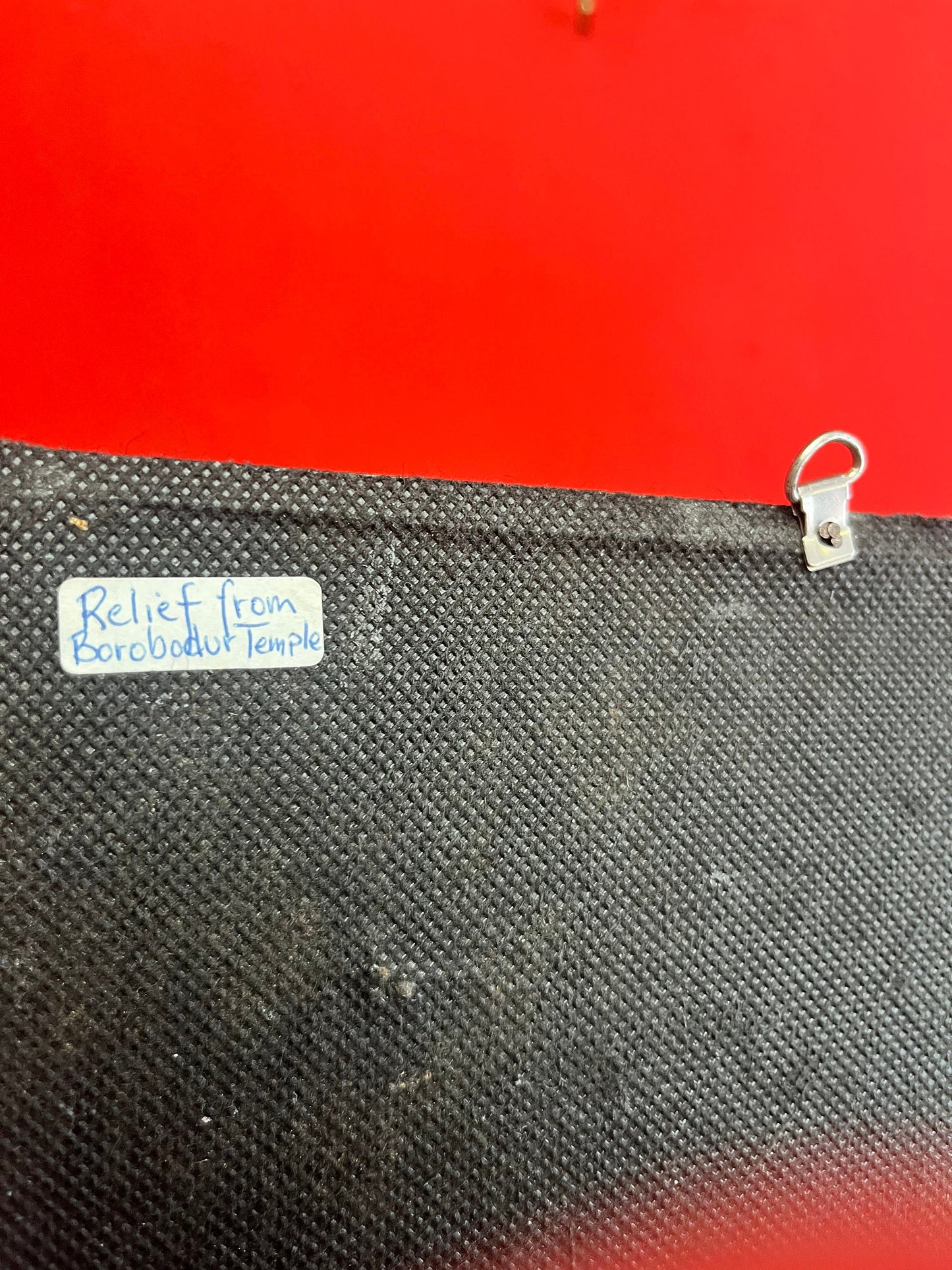 An Antique 9 x 9 authentic relief plaque in framed plaque form BOROBODUR temple great piece of Asian history value priced