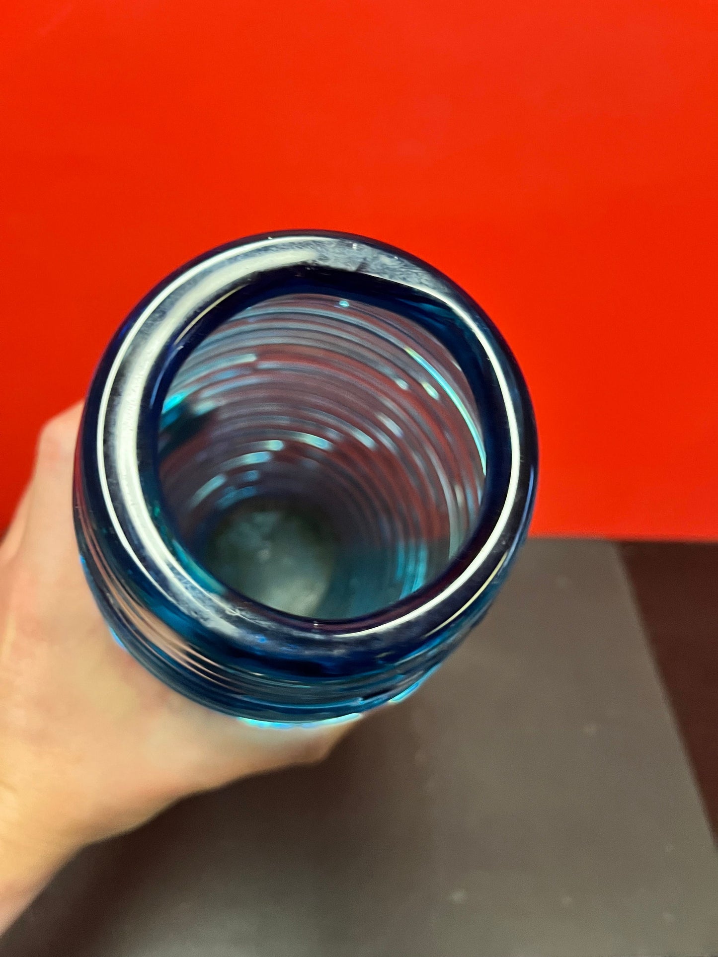 Stunning 13 inch tall rare Murano threaded glass vase FULVIO BIANCONI venini mint condition wow