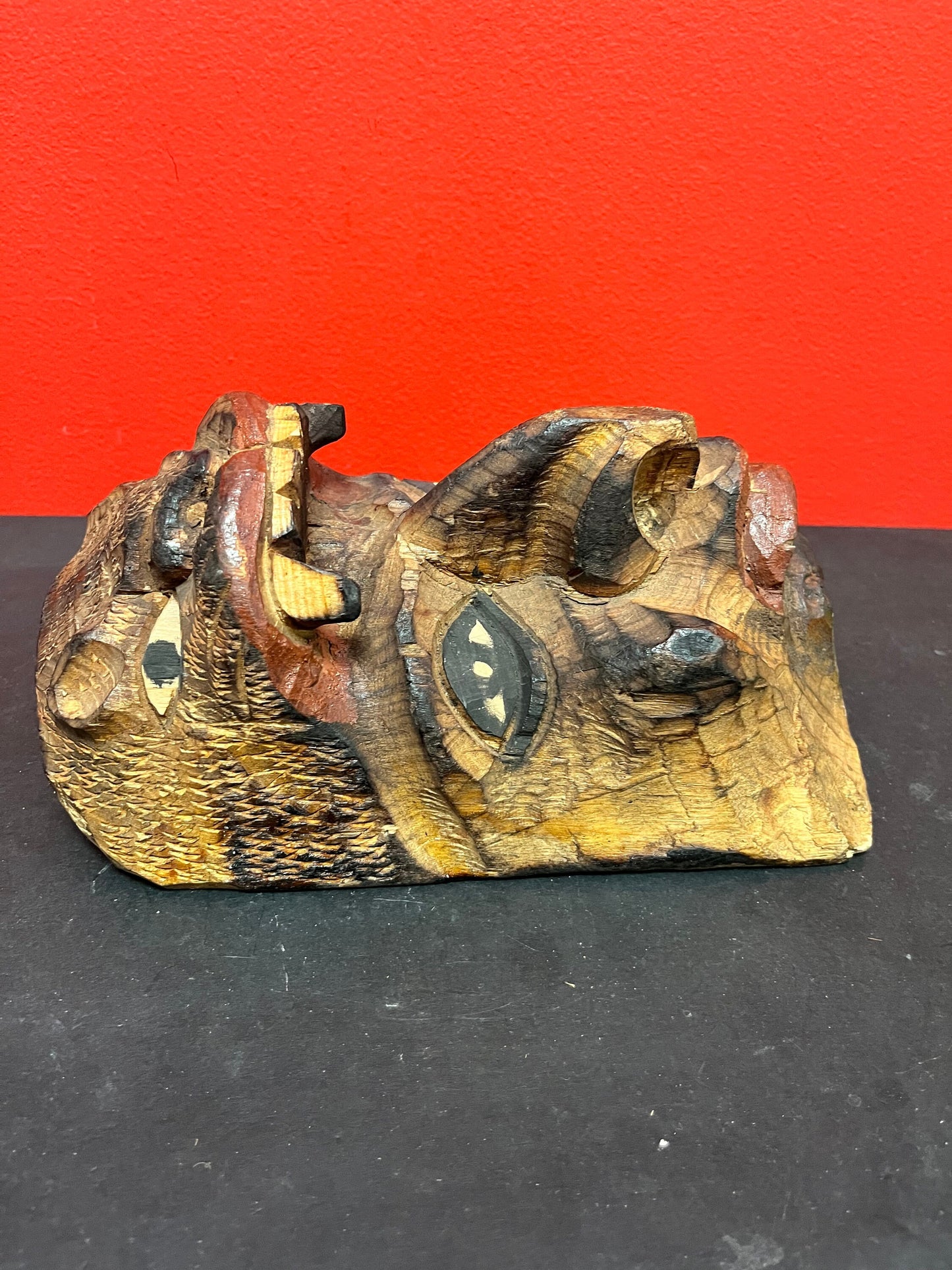 9 1/2 x 6 very cool Central America possibly Guatemalan antique transformation mask amazing detail and quality primitive treasure