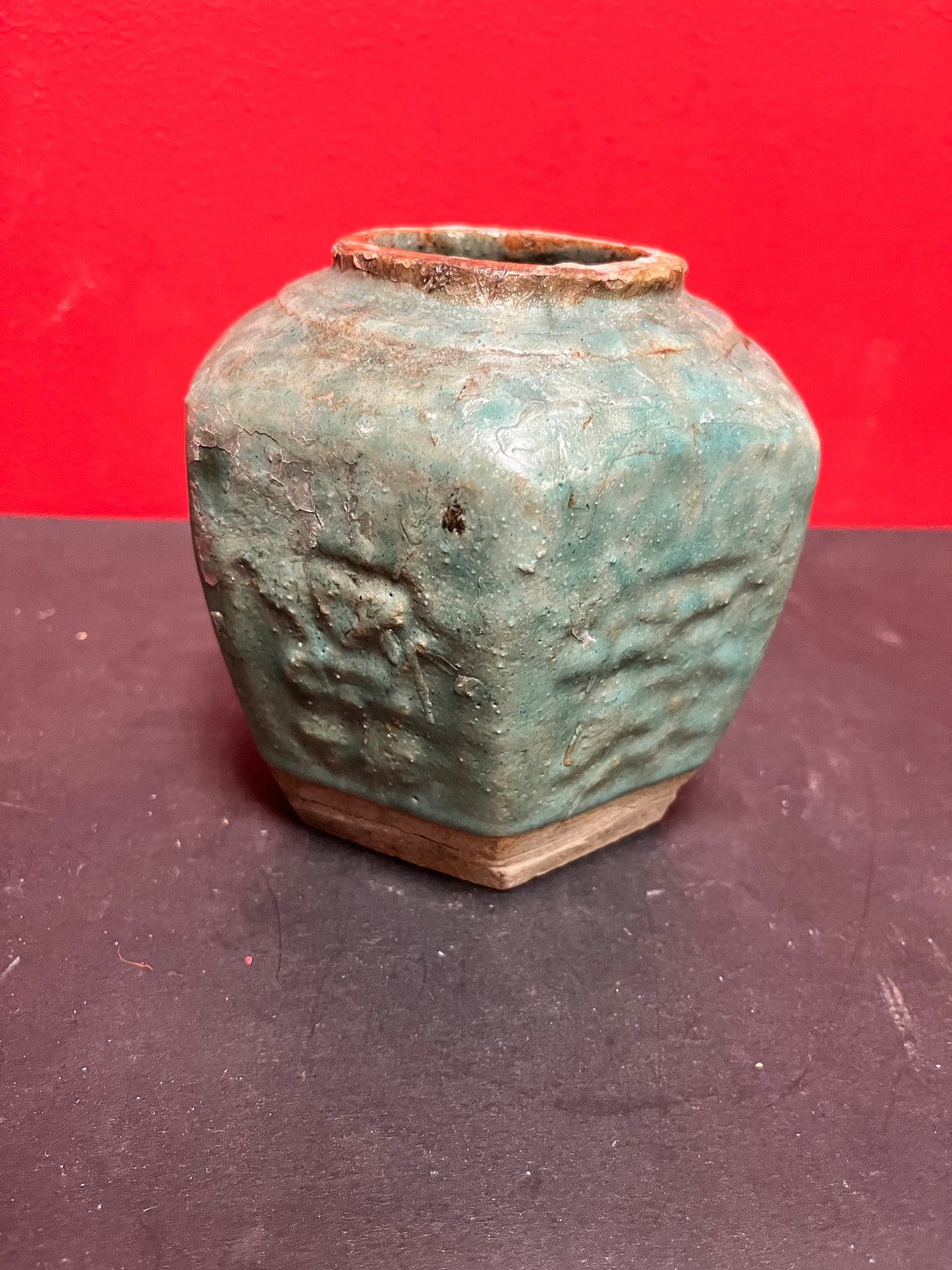 Very very old authentic Chinese 6 inch ginger jar   wonderful patina