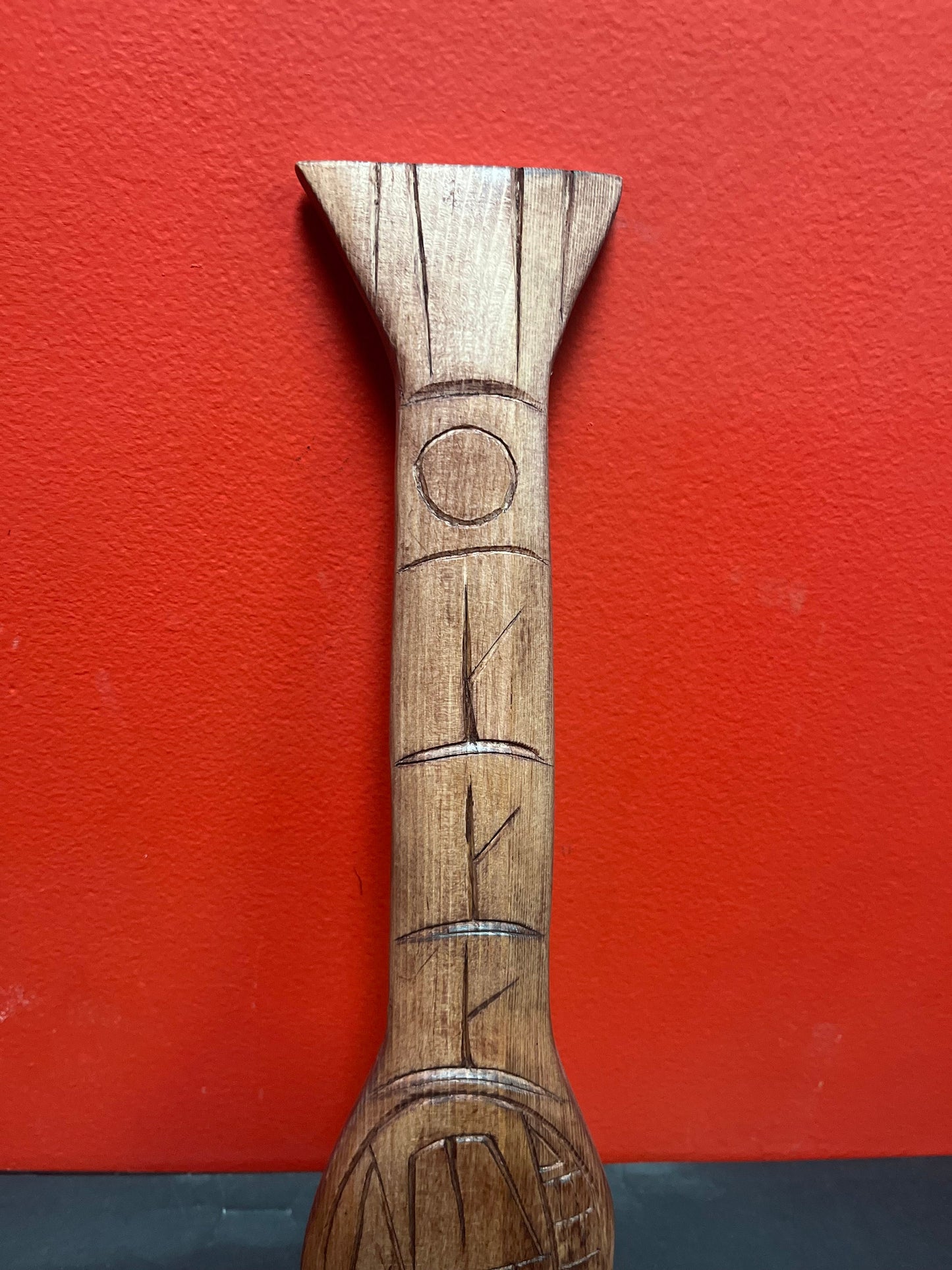 Lovely indigenous first nation Pacific Northwest Coast 16 inch long Frank Frenchie carved cedar eagle paddle