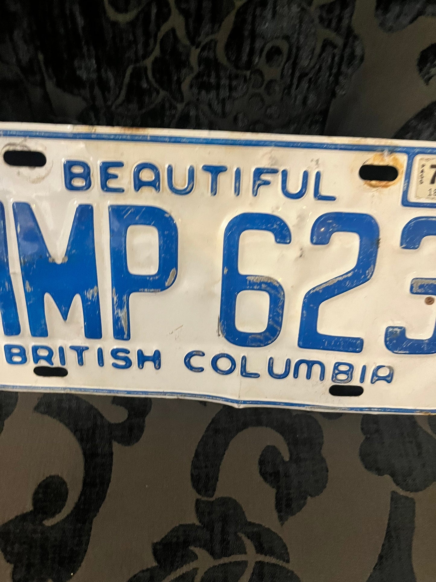 1970s Canadian BC license plate used condition great gift home decor