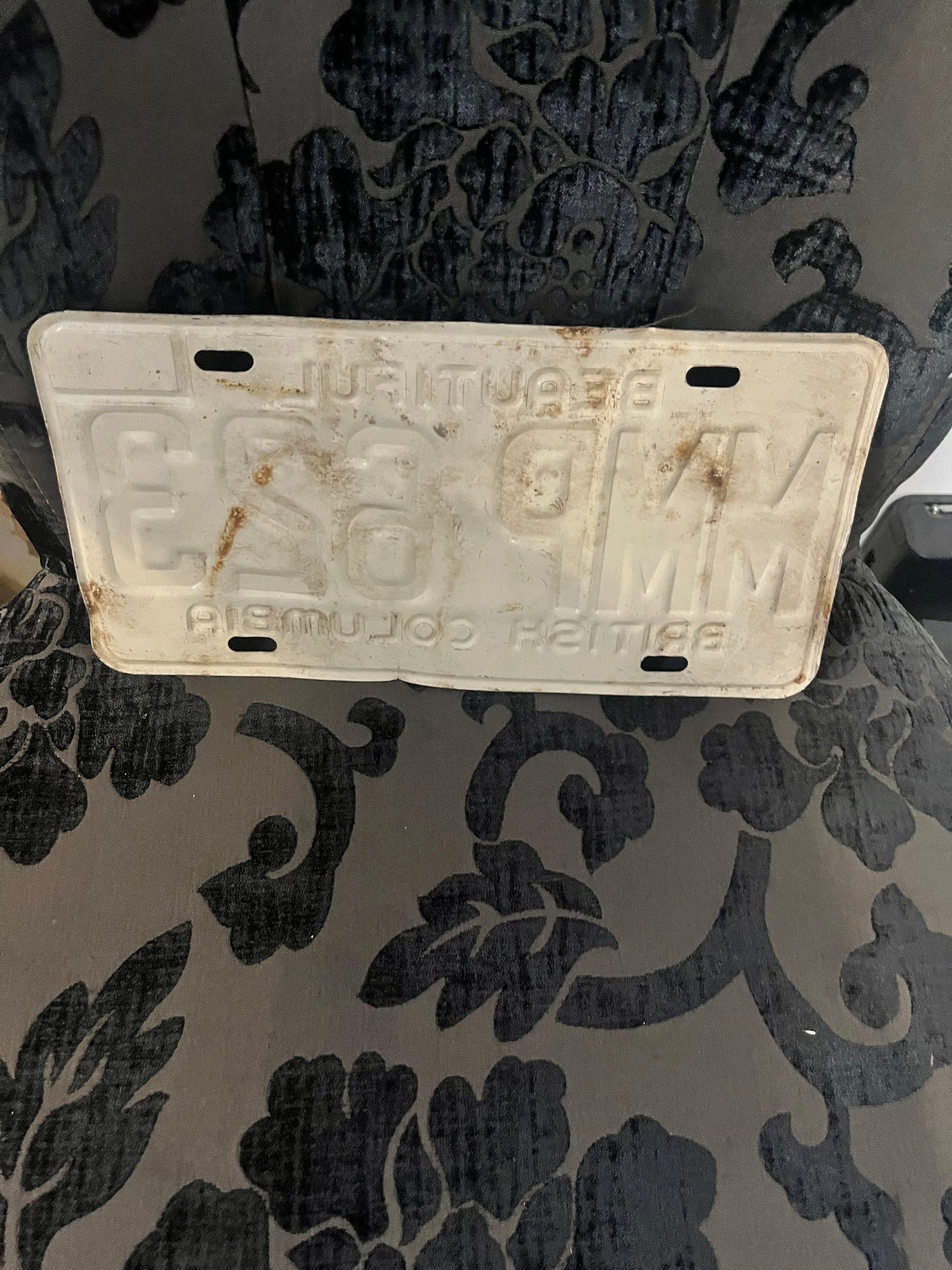 1970s Canadian BC license plate used condition great gift home decor