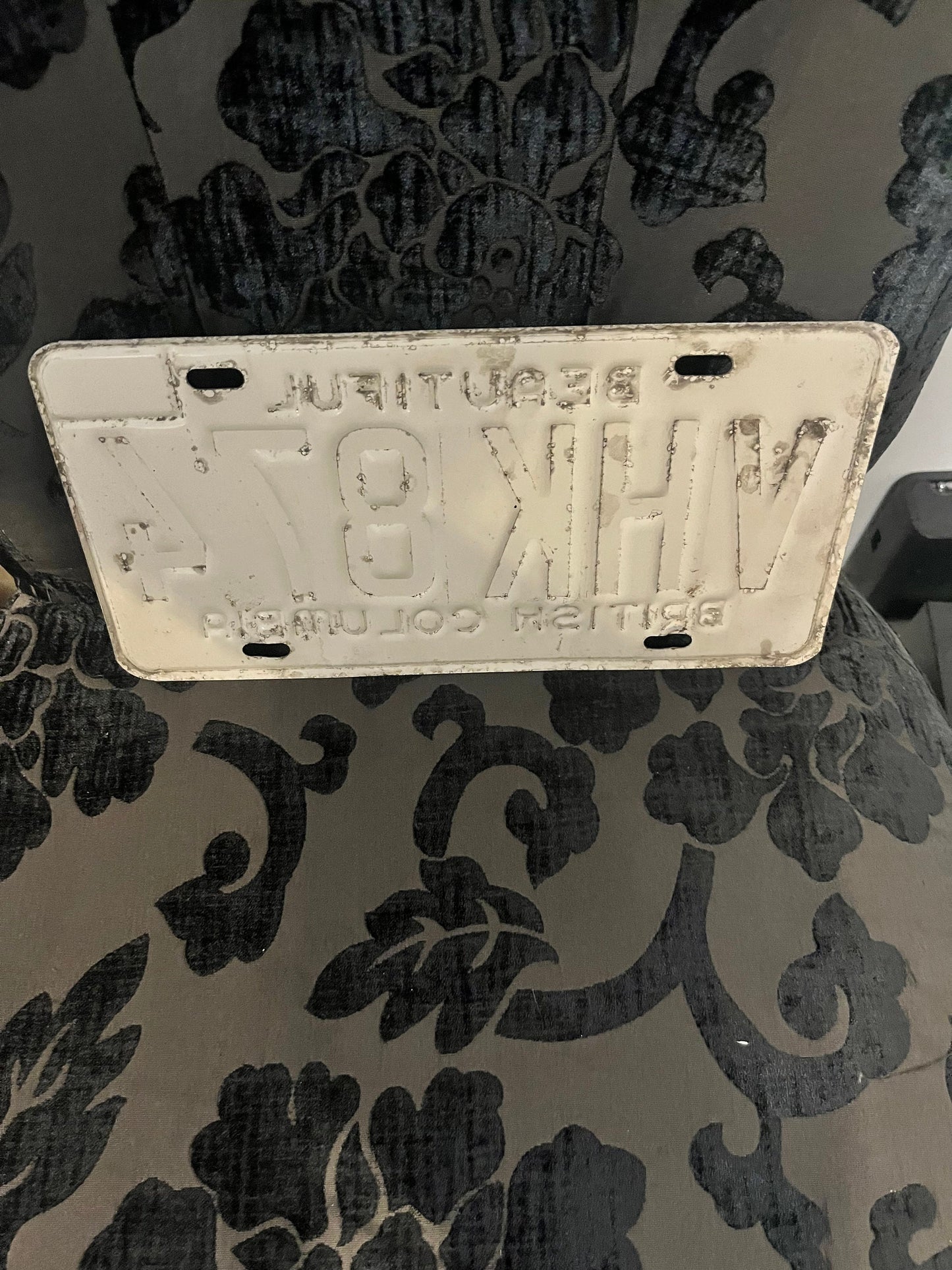 1970s Canadian BC license plate used condition great gift home decor