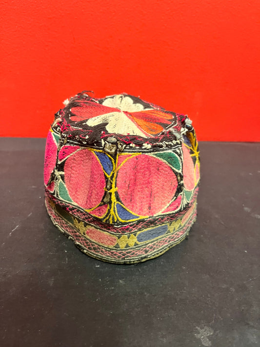 A Fabulous antique Nepalese 7 inch woven fez hat  fits Small to med! Wonderful condition and belongs in a museum - wow