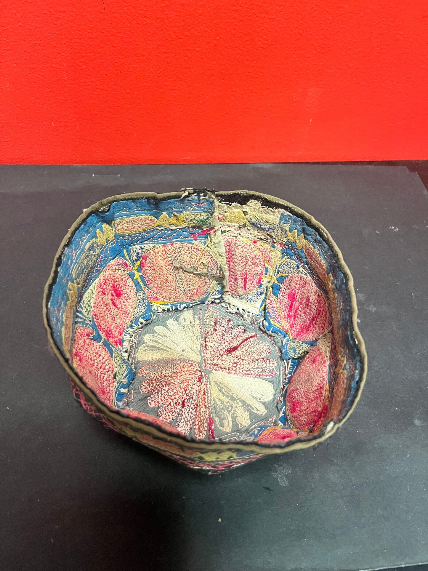 A Fabulous antique Nepalese 7 inch woven fez hat  fits Small to med! Wonderful condition and belongs in a museum - wow