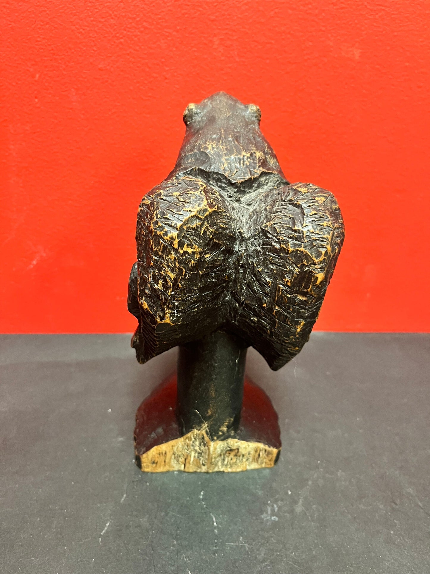 Wonderful museum quality 9 inch tall late 19th century signed  African bust of a woman with a frog upon her head  stunning patina  wow -