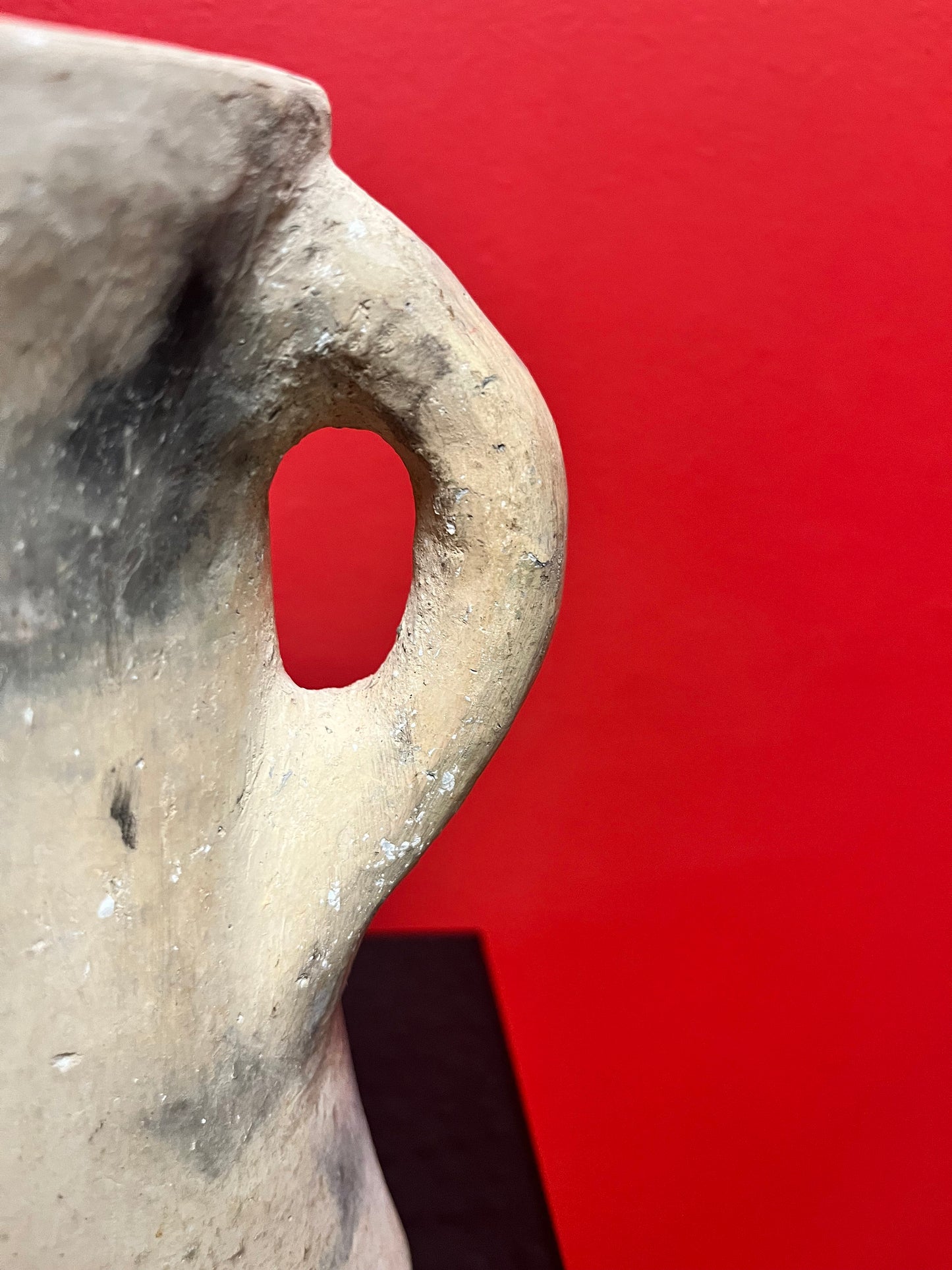 Fabulous 8 inch tall, Tunisian clay jug  amazing patina  wow