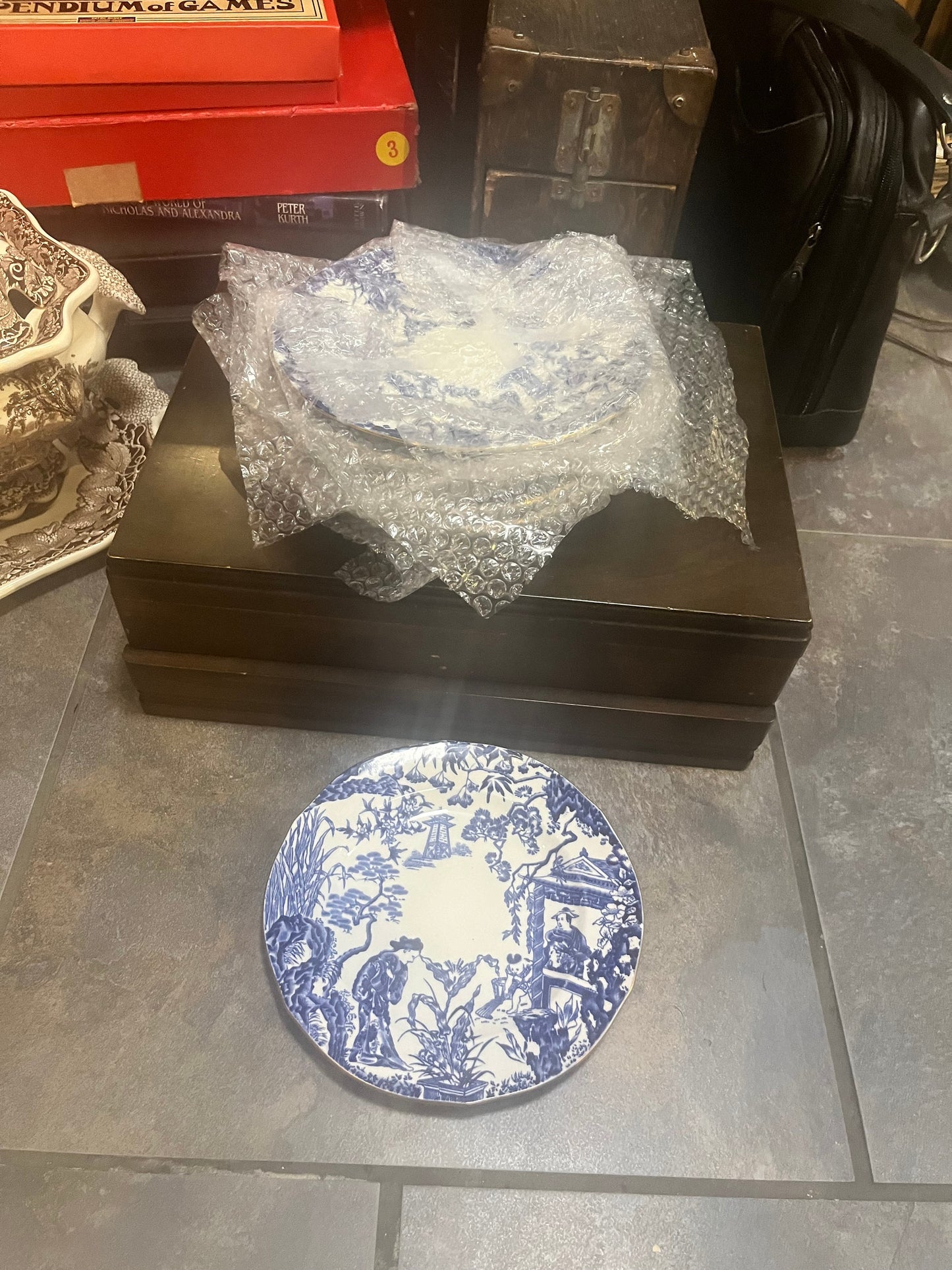 8 English royal crown derby mikado 8 inch plates — all mint condition — sold as a lot — extremely good value