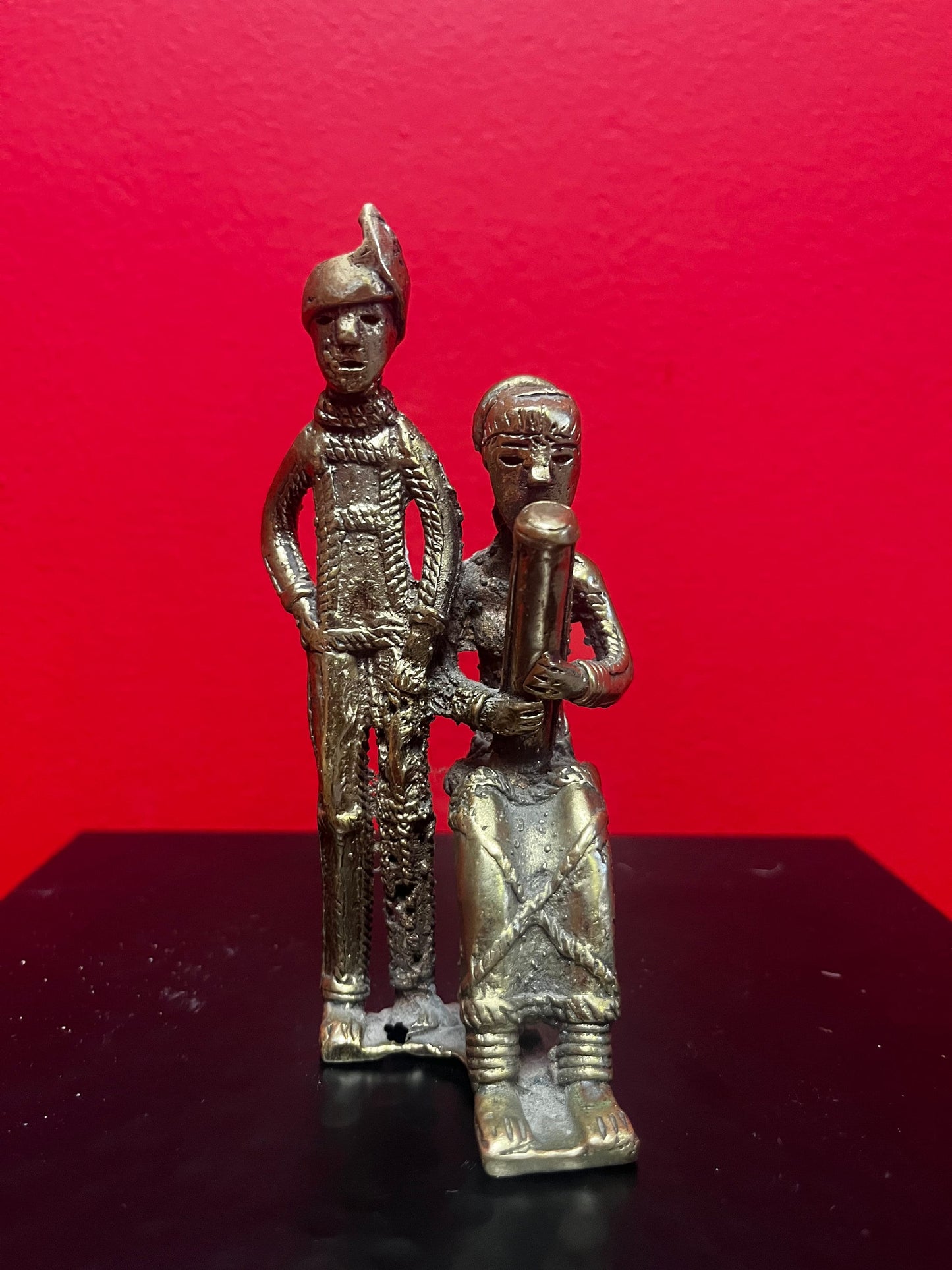 Very rare pre-19 century 5 inch tall Indian bronze statue Amazing detail Museum quality Indian art - wow patina value priced