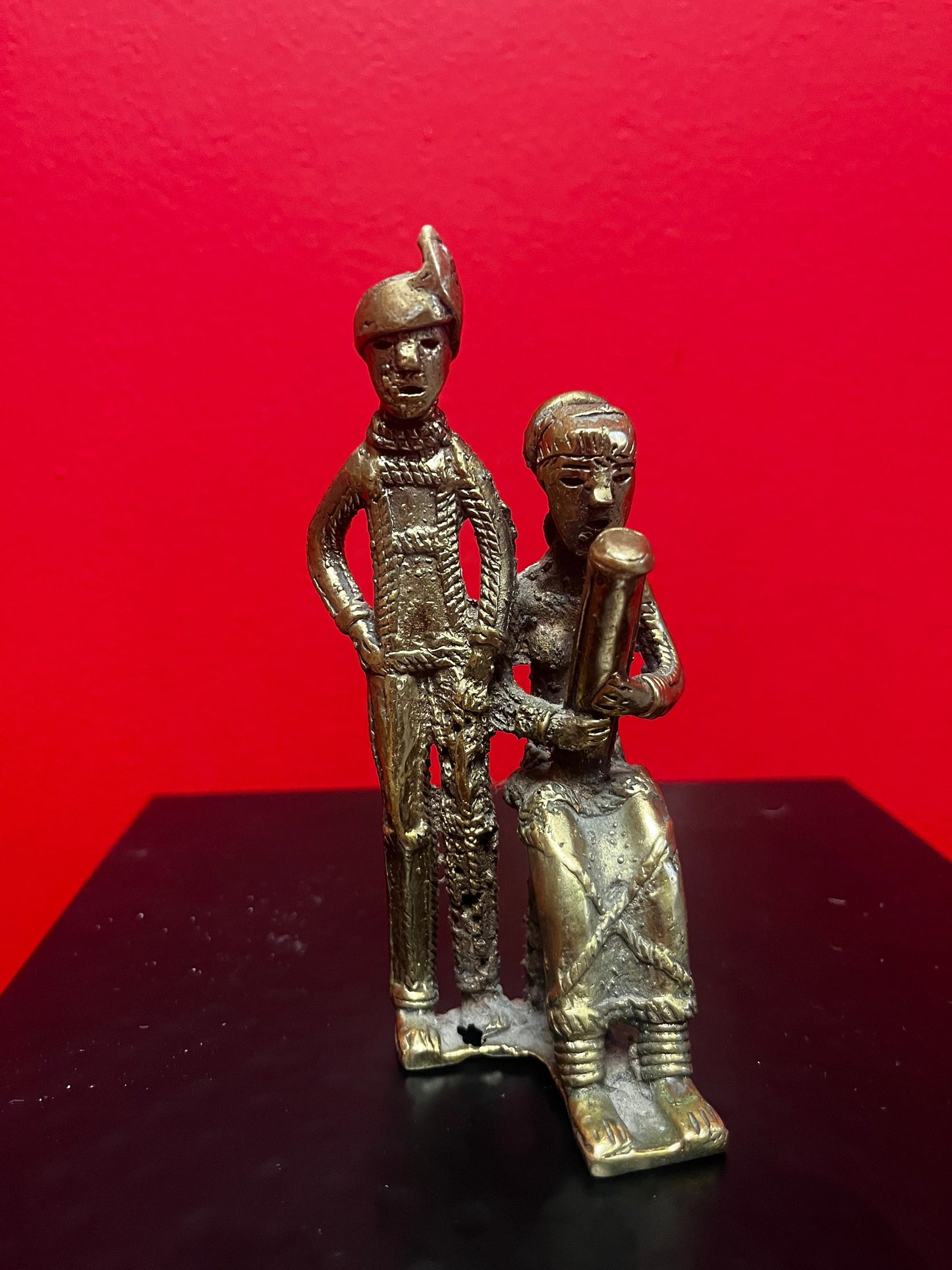 Very rare pre-19 century 5 inch tall Indian bronze statue Amazing detail Museum quality Indian art - wow patina value priced