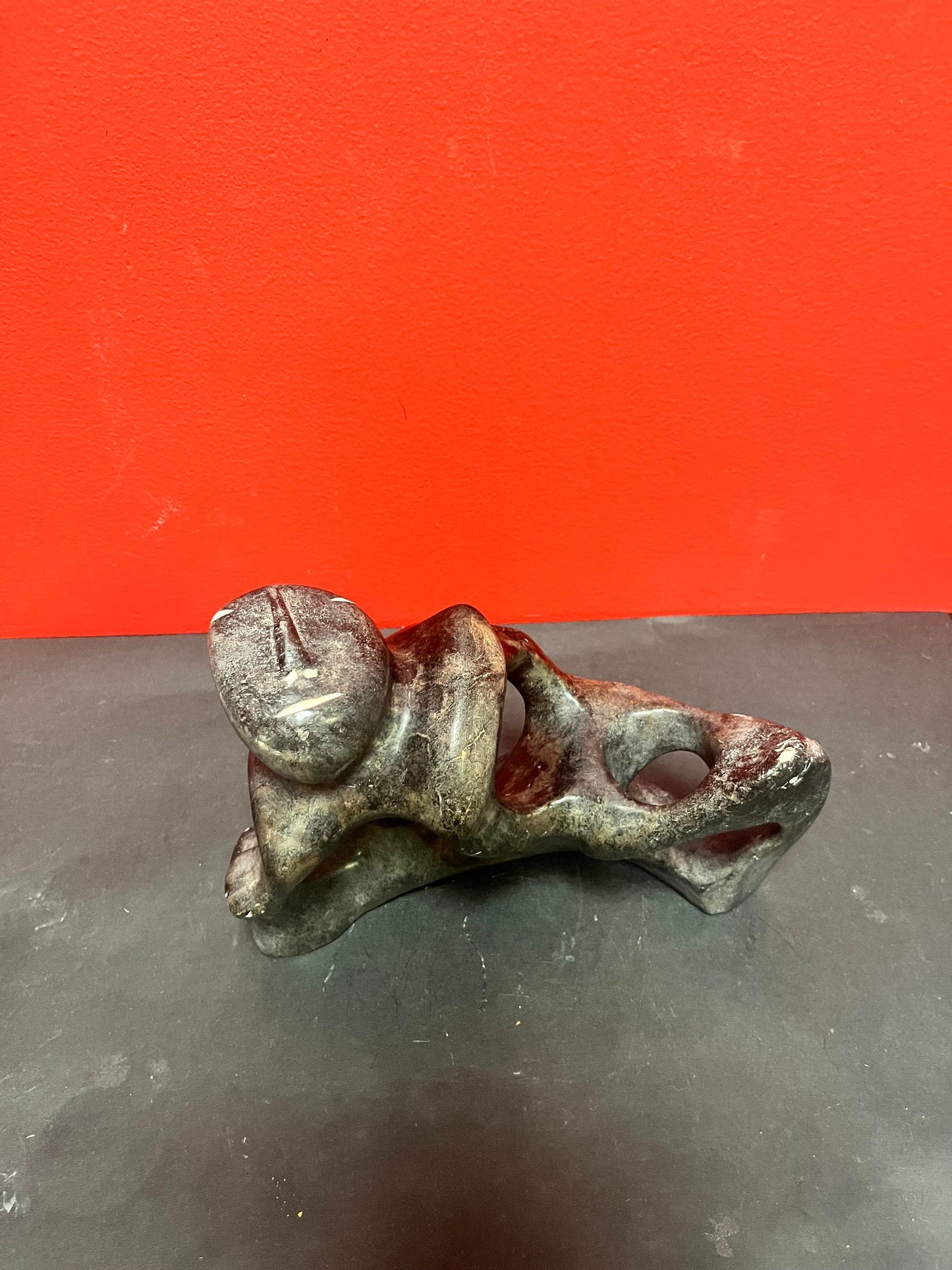 Stunning 10 x 7 high George Arlook abstract soapstone statue minor scratches beautiful Inuit soapstone very heavy
