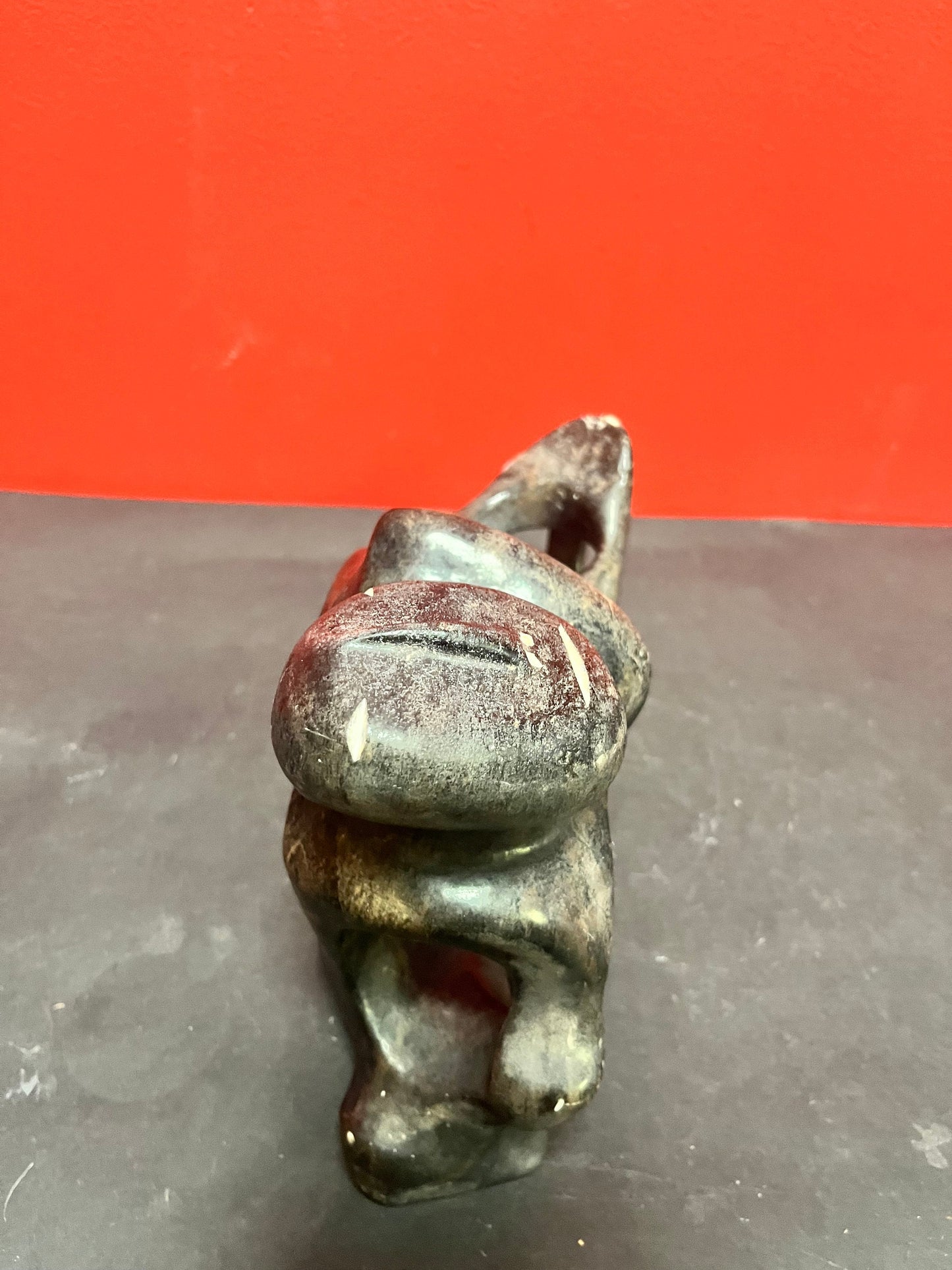 Stunning 10 x 7 high George Arlook abstract soapstone statue minor scratches beautiful Inuit soapstone very heavy