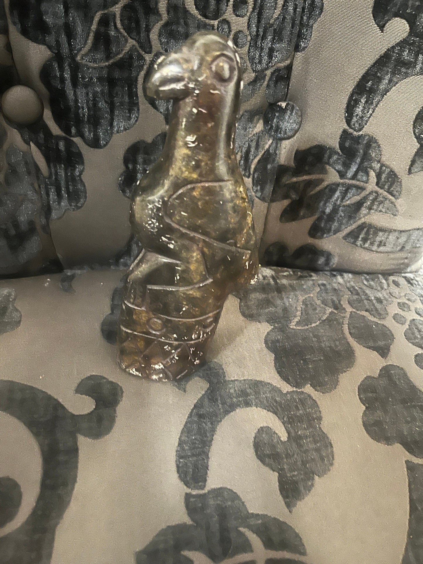 Lovely 6.5 inch high signed indigenous inuit soapstone bird sculpture some scratches see photos lovely imagery