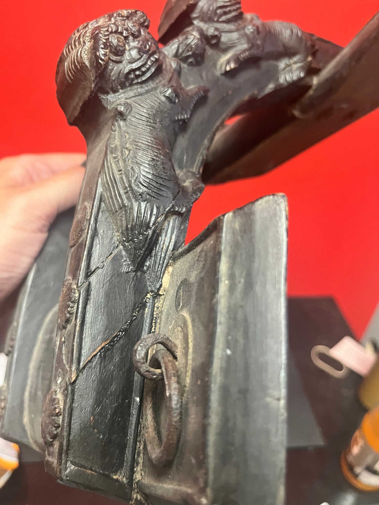 Museum quality 13 x 10 x 5 high 18 century Chinese saddle with Dogs of Foo unbelievable quality from private collection -see photos