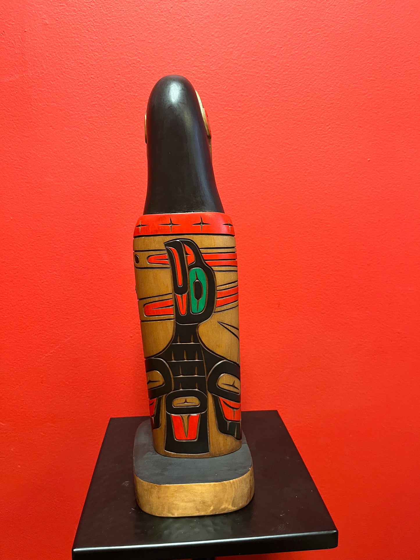Stunning 14 inch indigenous first nations Pacific northwest coast totem pole One of a kind and unsigned