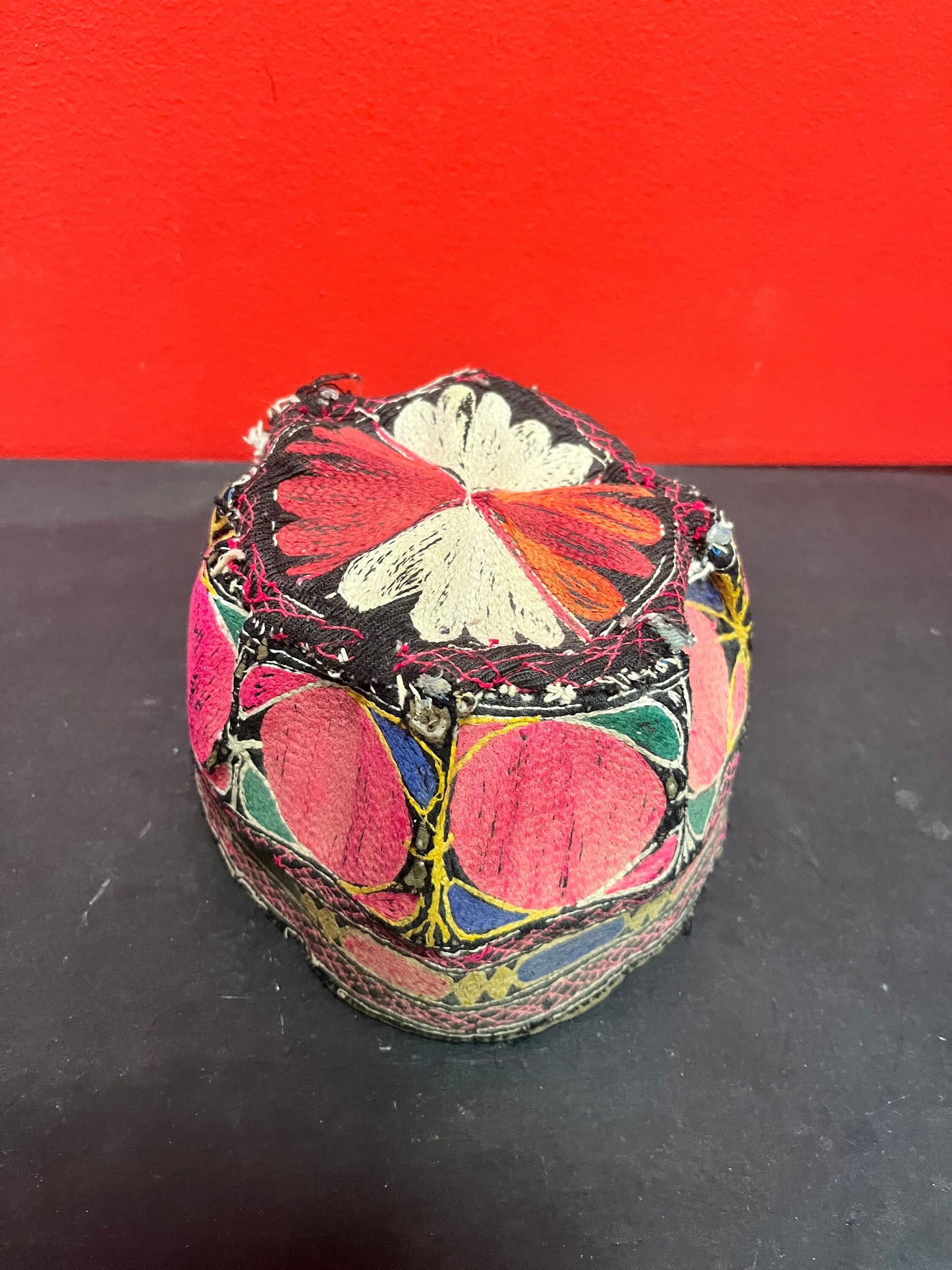 A Fabulous antique Nepalese 7 inch woven fez hat  fits Small to med! Wonderful condition and belongs in a museum - wow