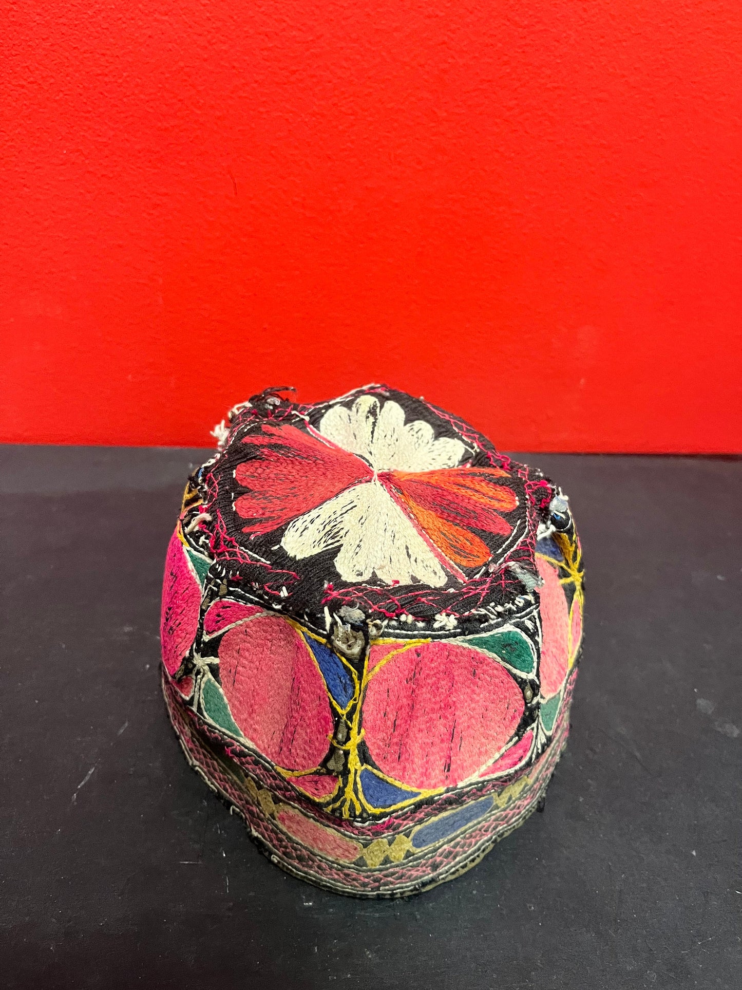 A Fabulous antique Nepalese 7 inch woven fez hat  fits Small to med! Wonderful condition and belongs in a museum - wow