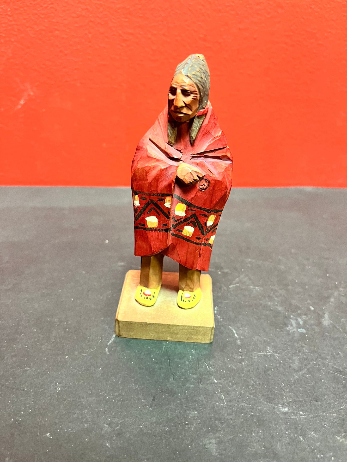 Rare 6 inch tall 1930s signed Quebec first nation statue very cool