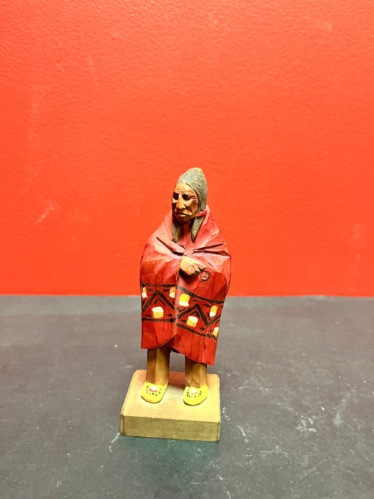 Rare 6 inch tall 1930s signed Quebec first nation statue  very cool