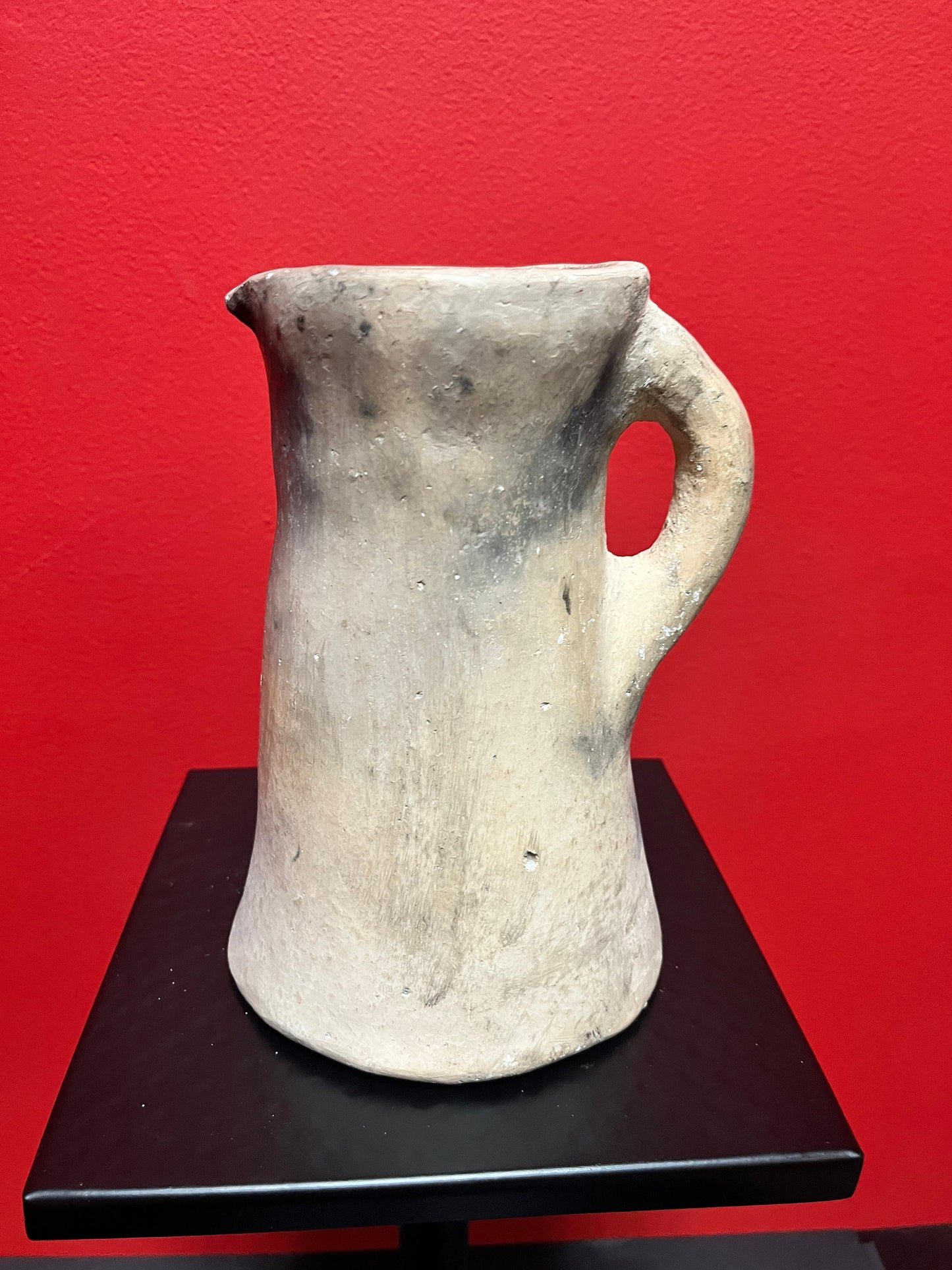 Fabulous 8 inch tall, Tunisian clay jug  amazing patina  wow