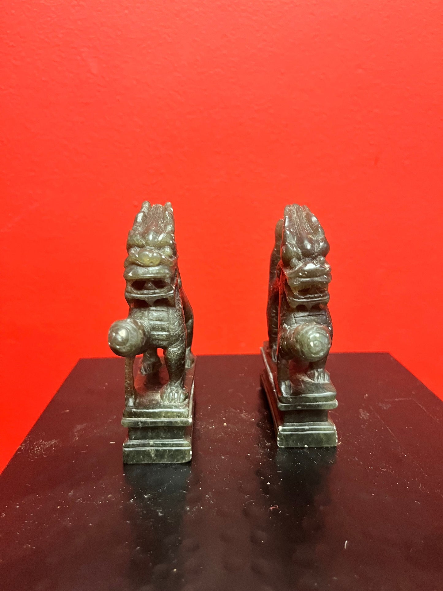 Pair of four inch long Burmese  jade dragons   delicious and wonderful imagery